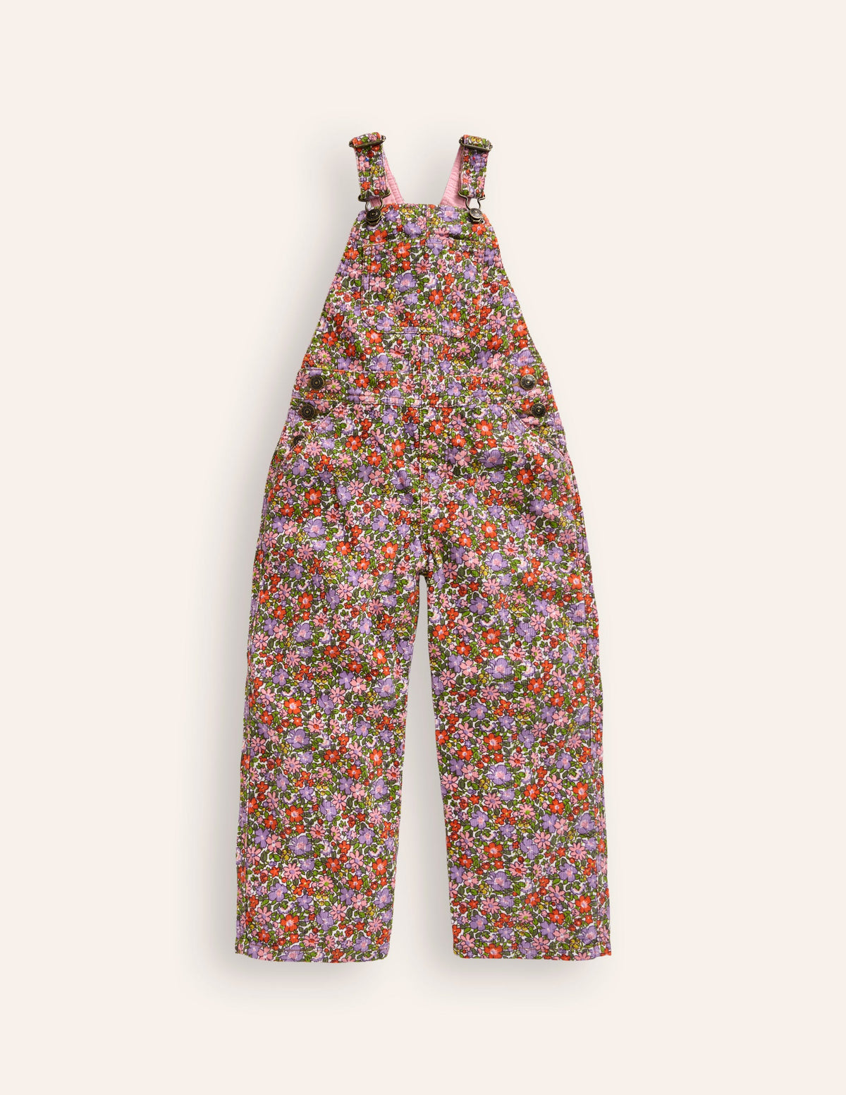 Straight Leg Dungaree-Aster Purple Flowerbed-1