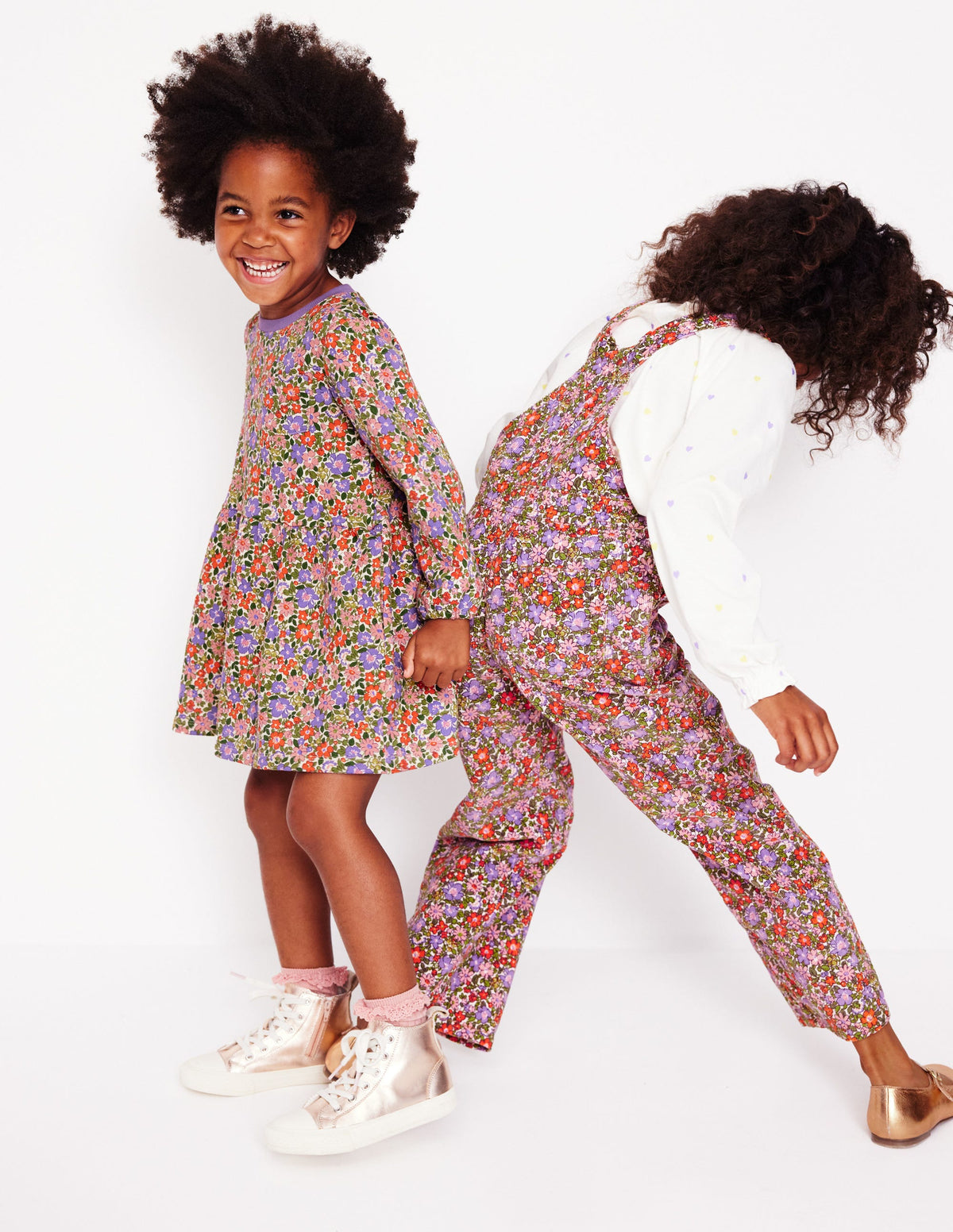 Straight Leg Dungaree-Aster Purple Flowerbed - Image 5