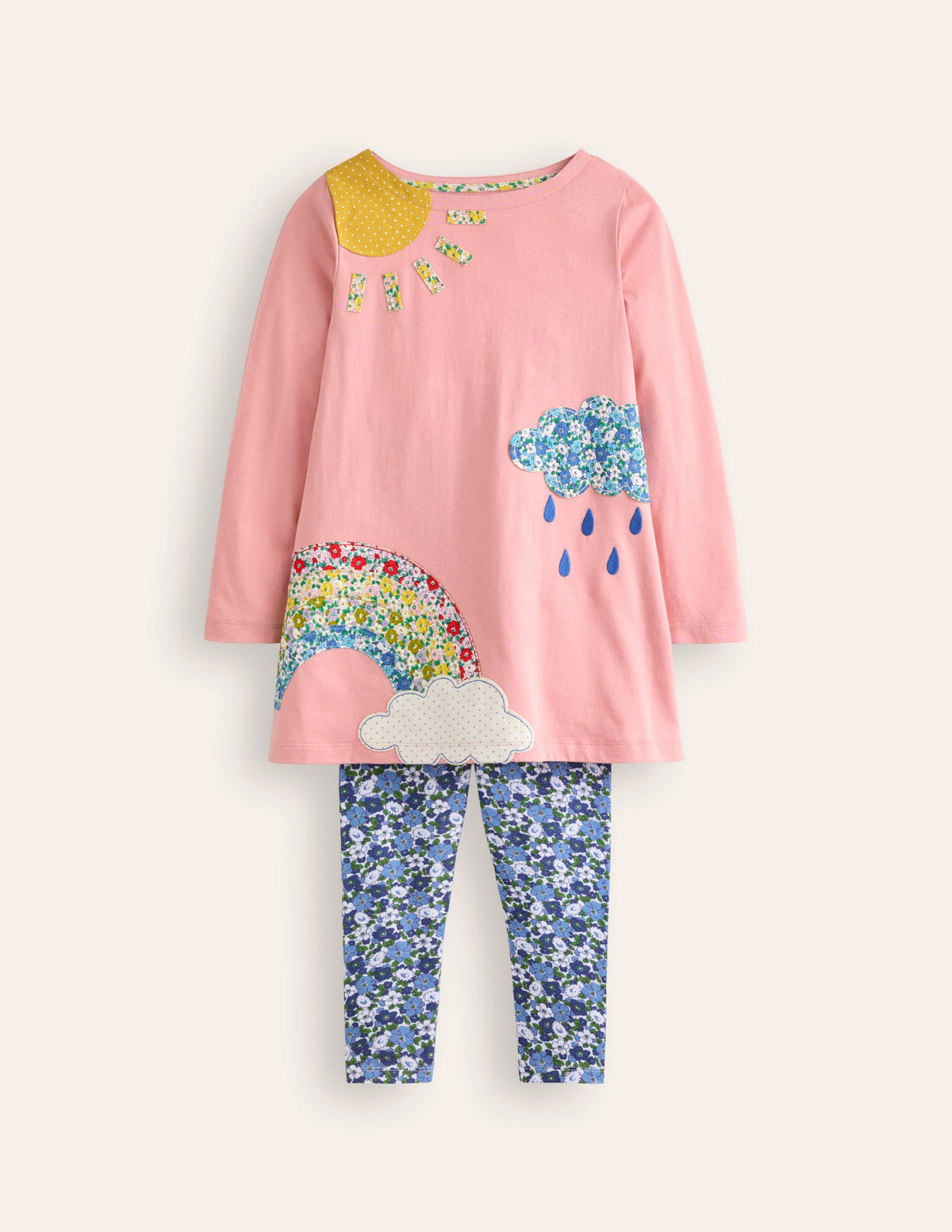 Appliqué Tunic and Legging Set-Vintage Pink Weather - Image 1