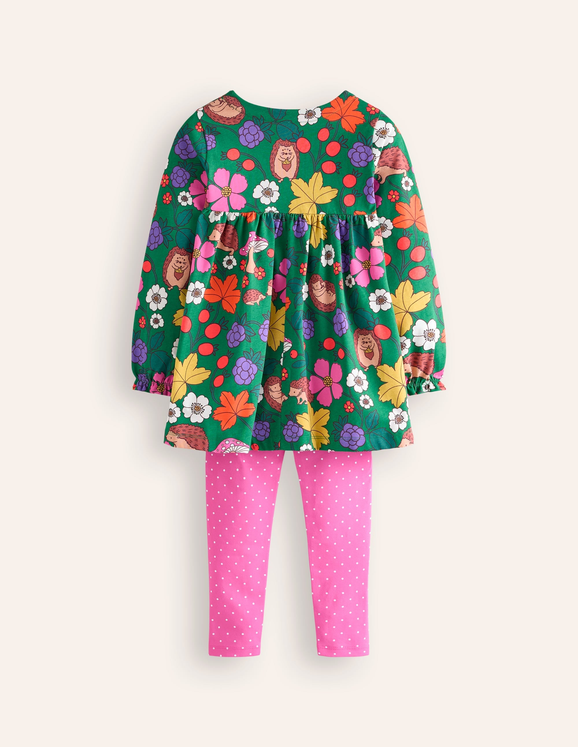 Print Tunic and Leggings Set-Rich Emerald Hedgehogs - Image 7