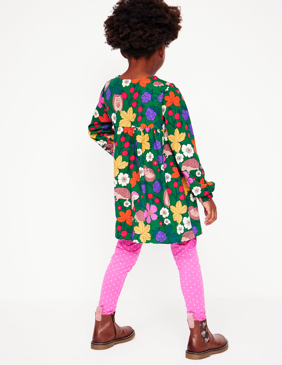 Print Tunic and Leggings Set-Rich Emerald Hedgehogs - Image 2