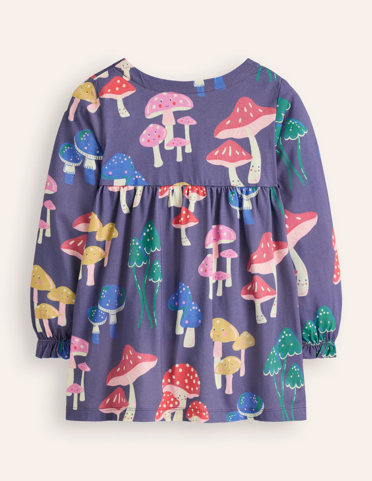 Long Sleeve Printed Tunic-Starboard Blue Mushrooms