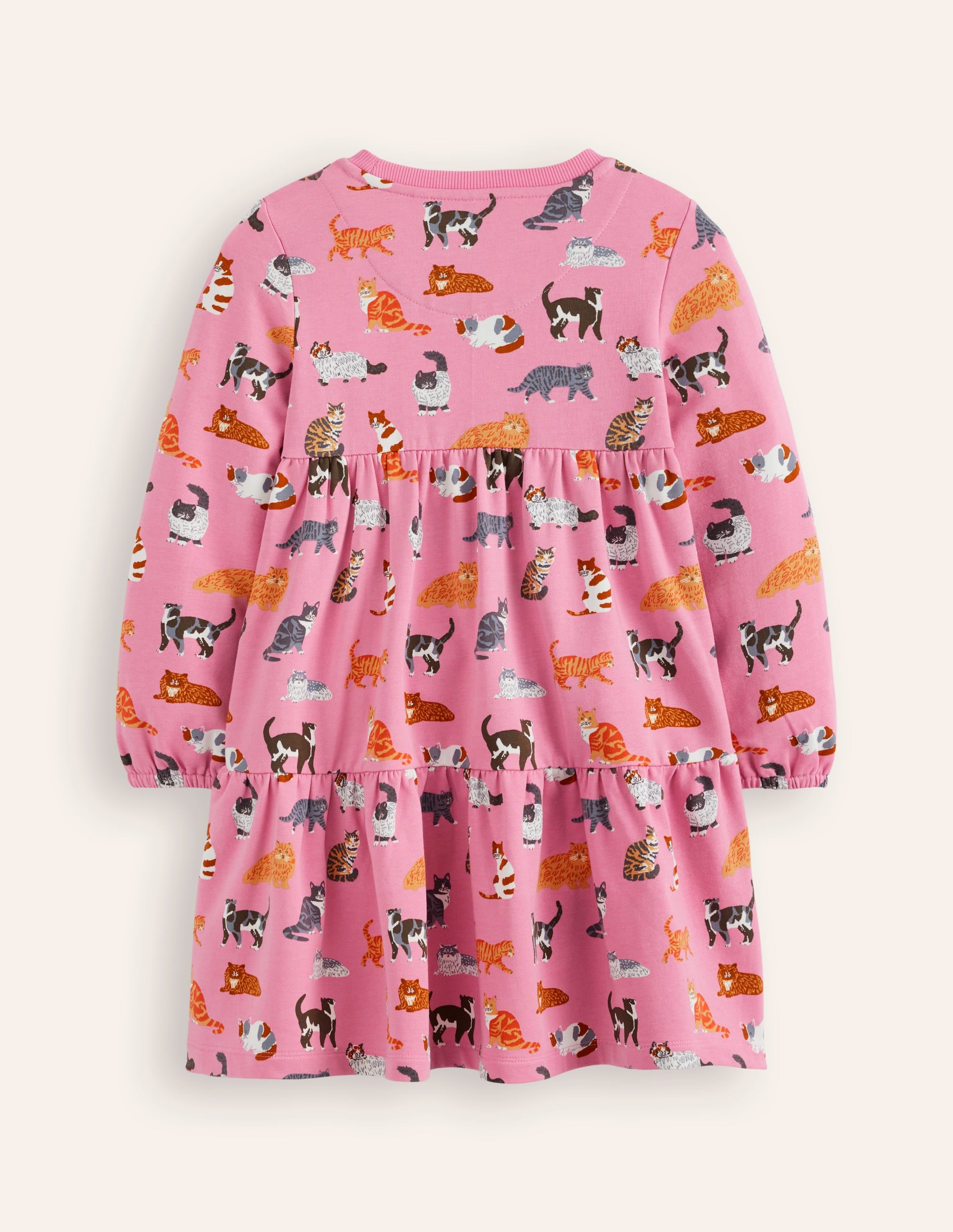 Dixie Tiered Sweatshirt Dress-Formica Pink Cats - Image 2