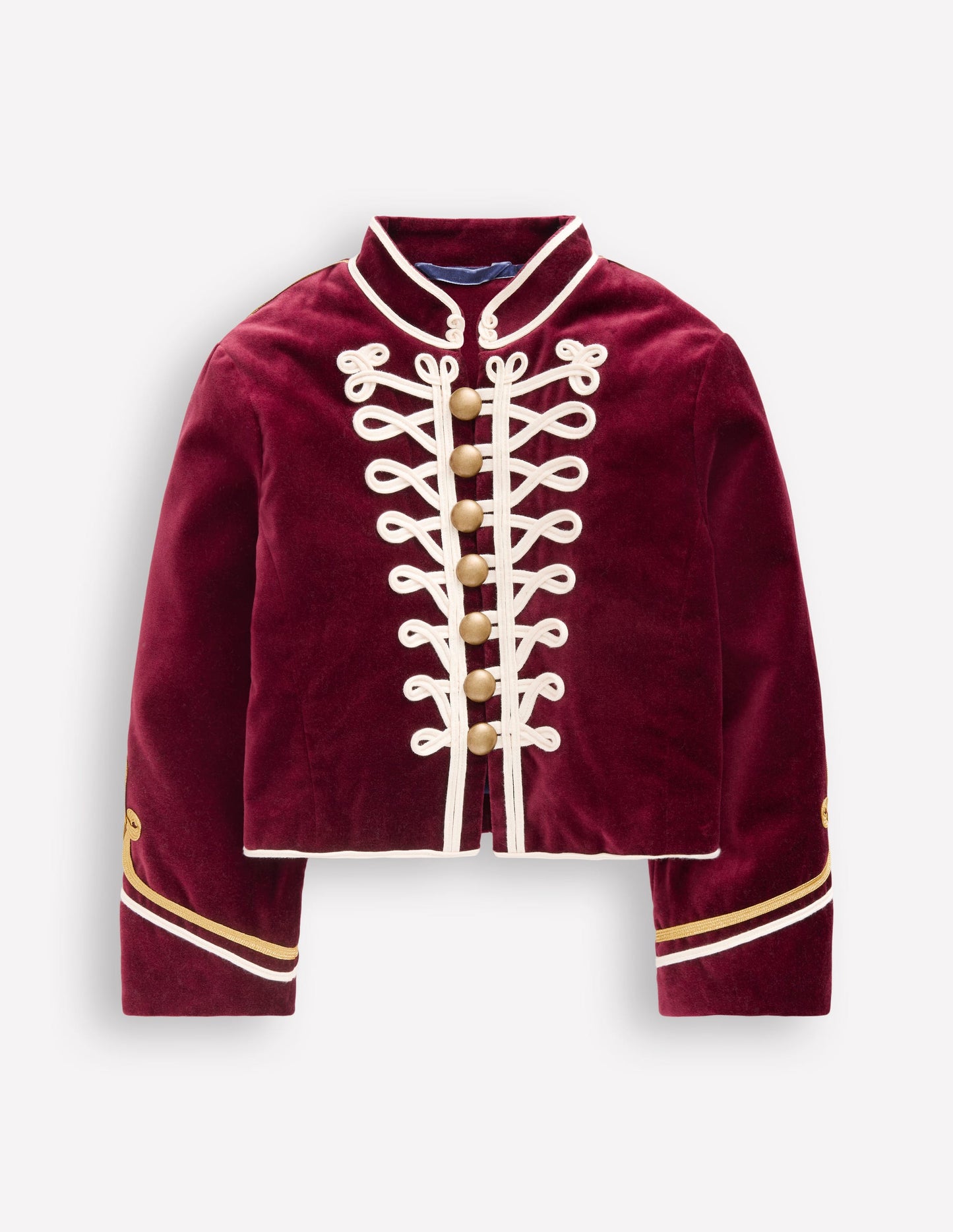 Velvet Military Jacket-Cabernet