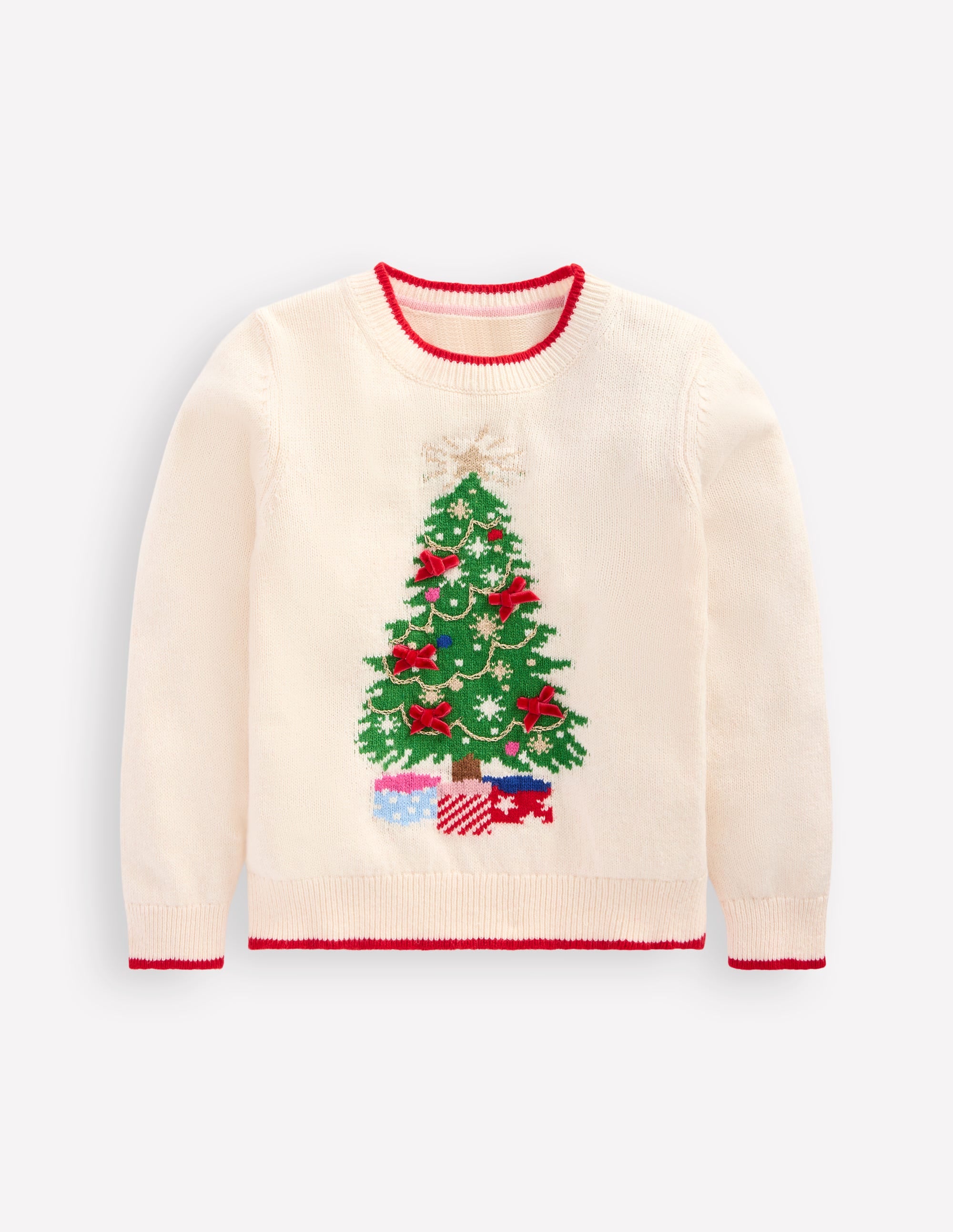 Fun Logo Jumper-Ecru Marl Tree - Image 1