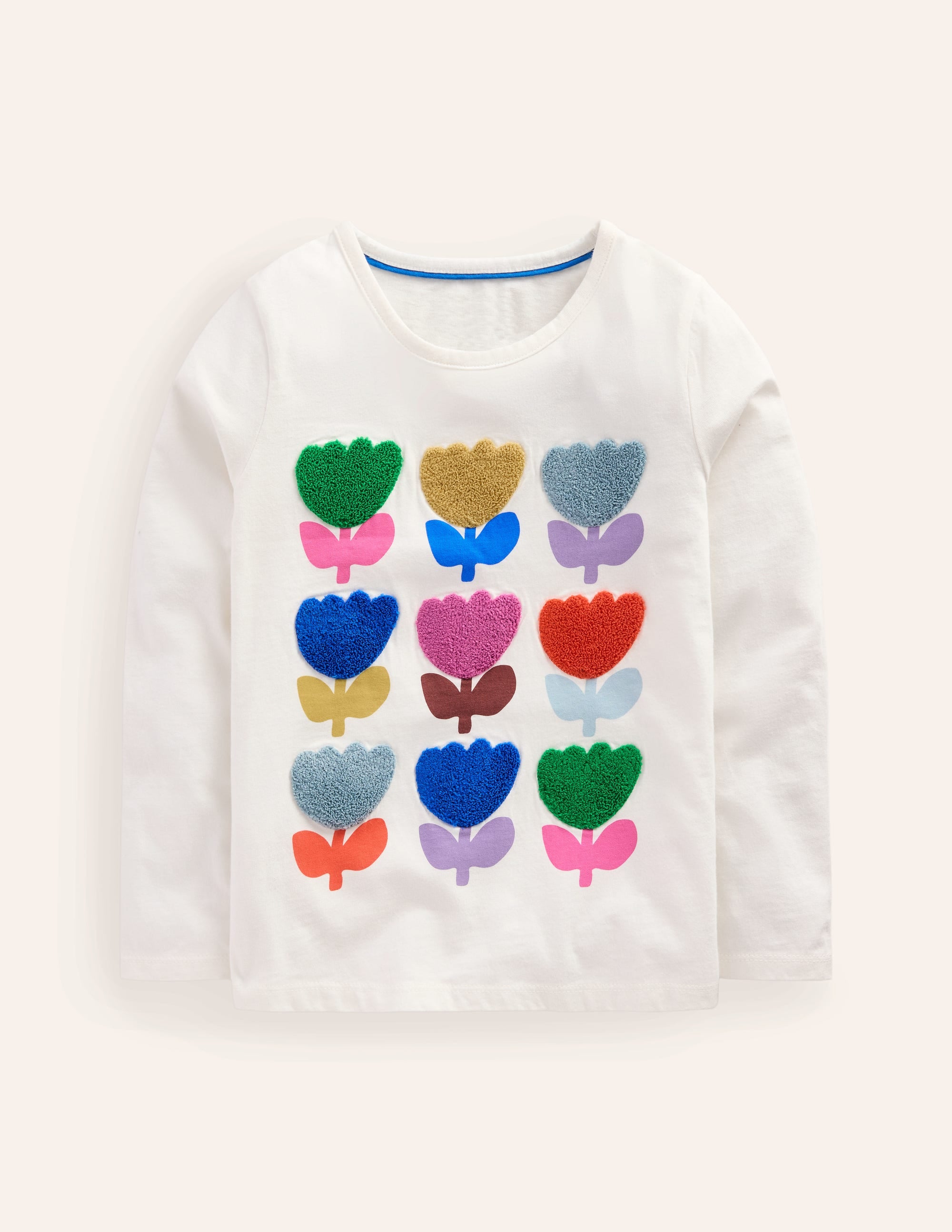 Printed Graphic T-Shirt-Ivory Tulips - Image 1