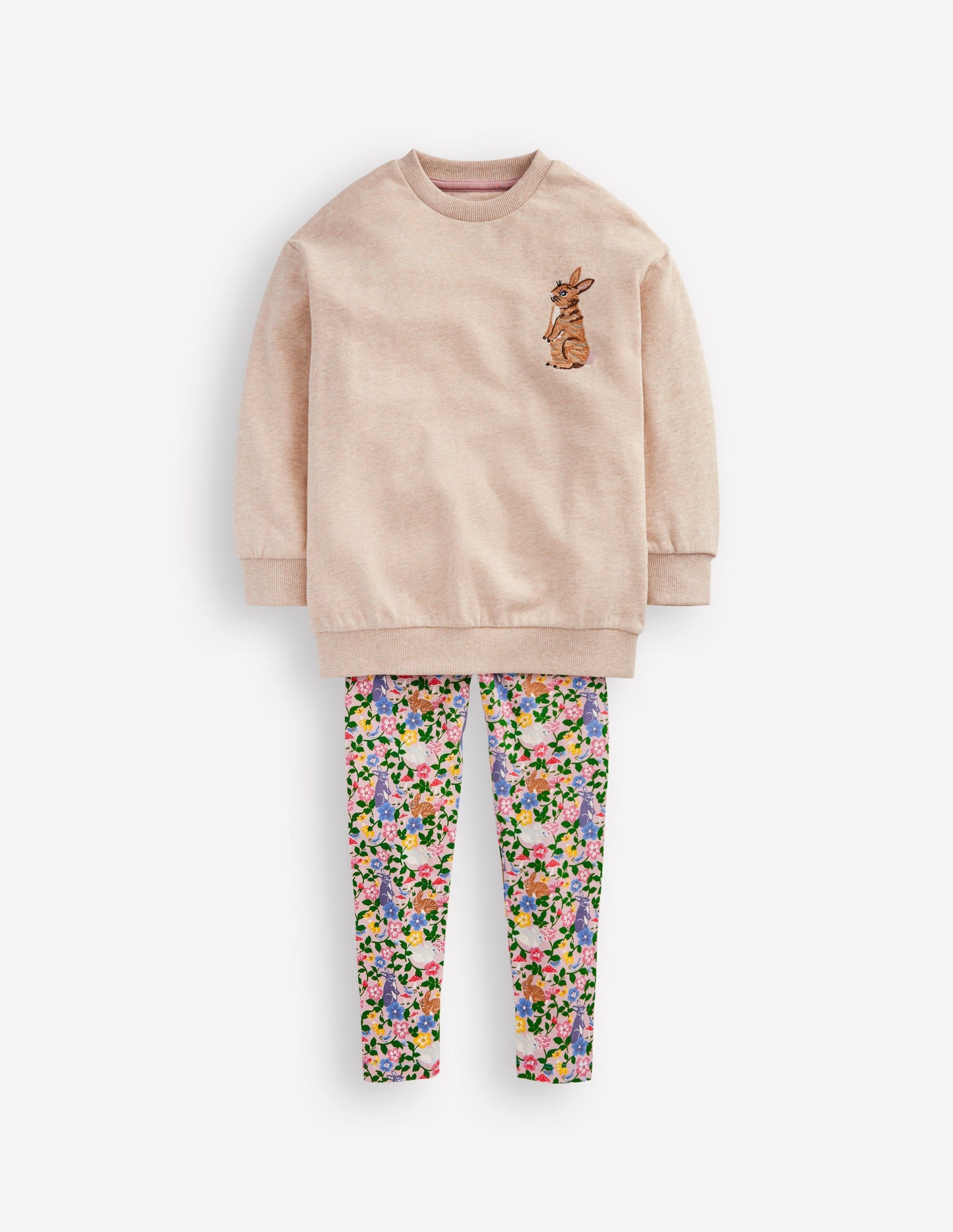 Relaxed Longline Sweatshirt-Oatmeal Bunny