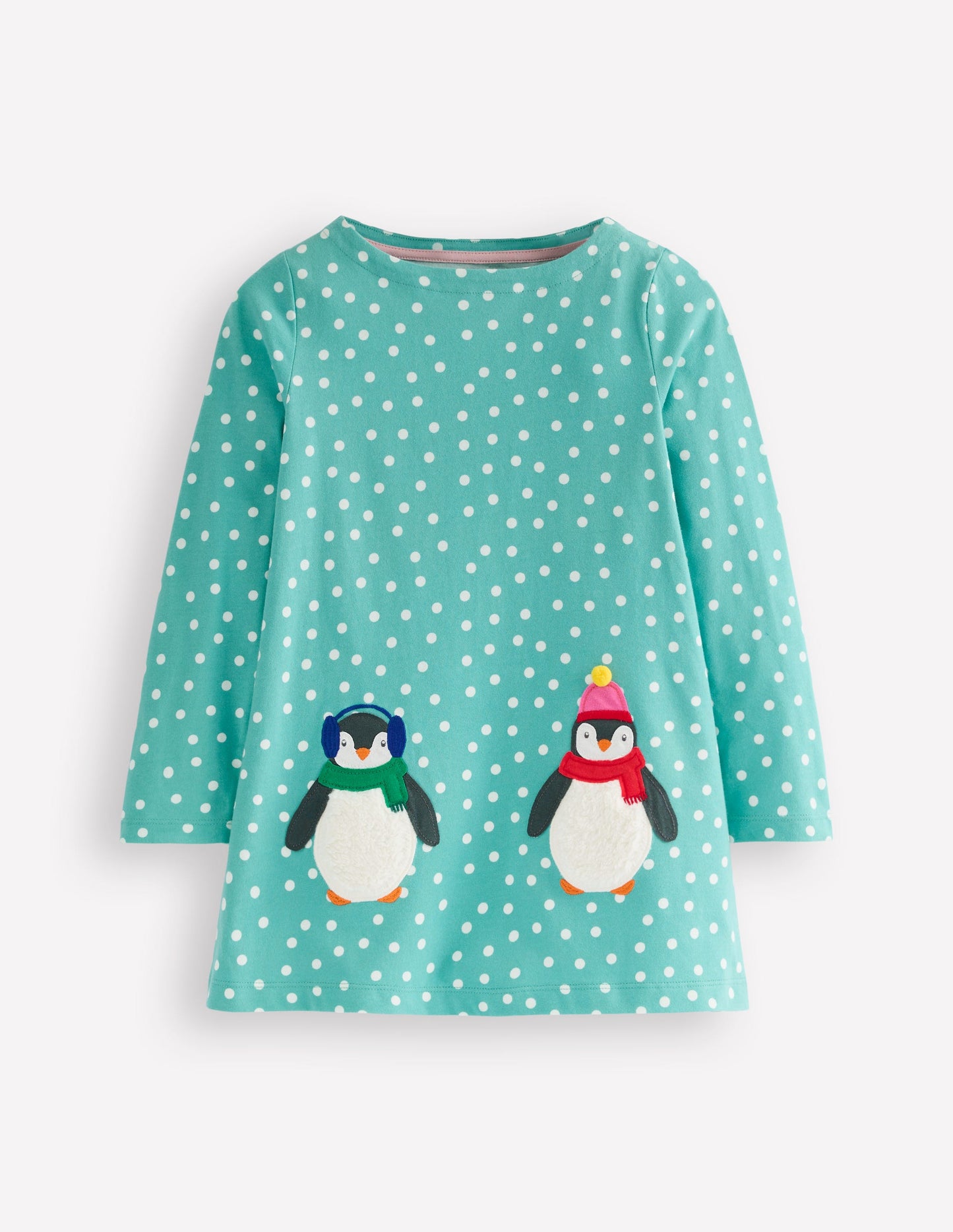 Appliqué Jersey Tunic-Brook Blue Spot Penguins