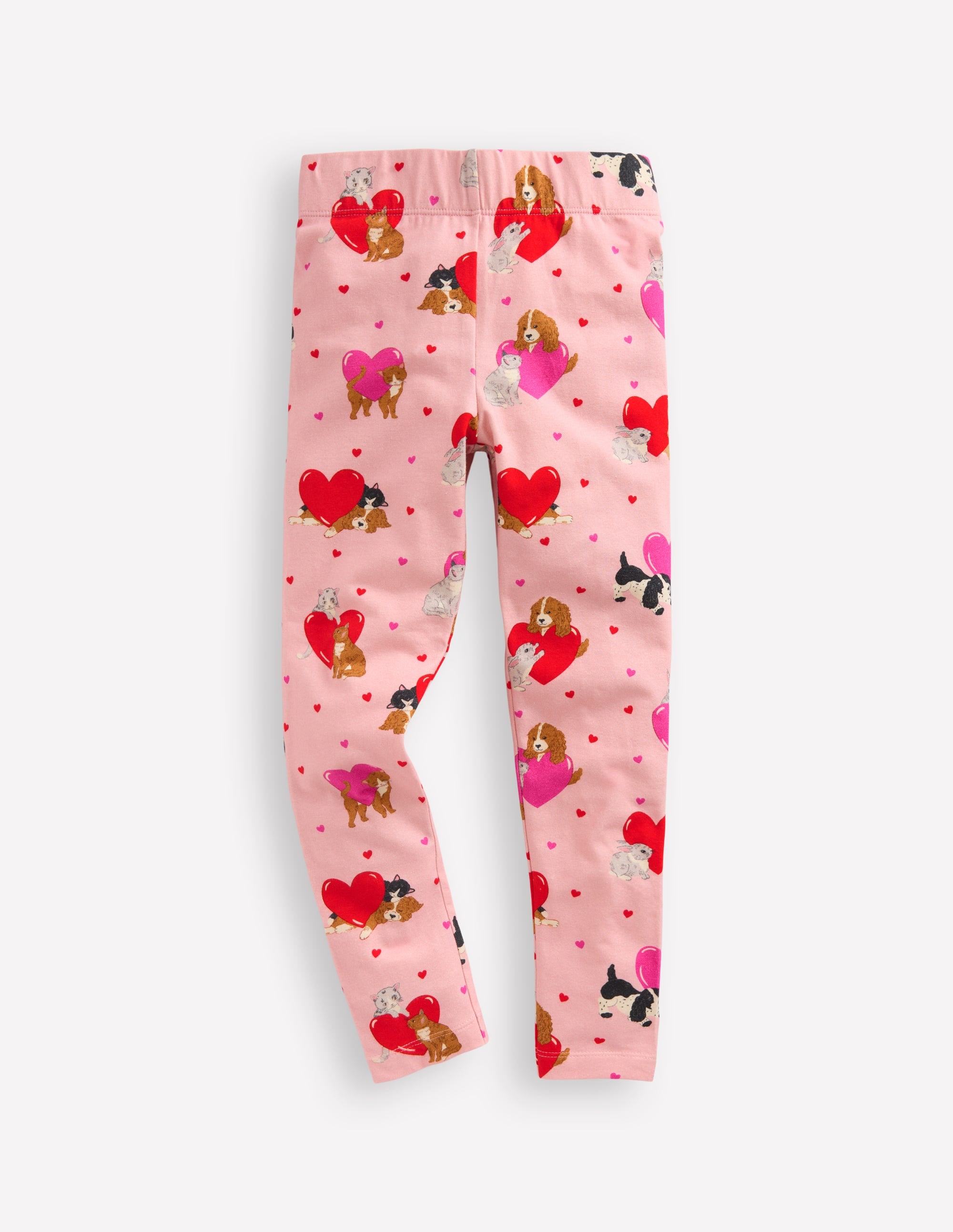 Everyday Fun Leggings-Chalk Pink Valentines Pets - Image 1
