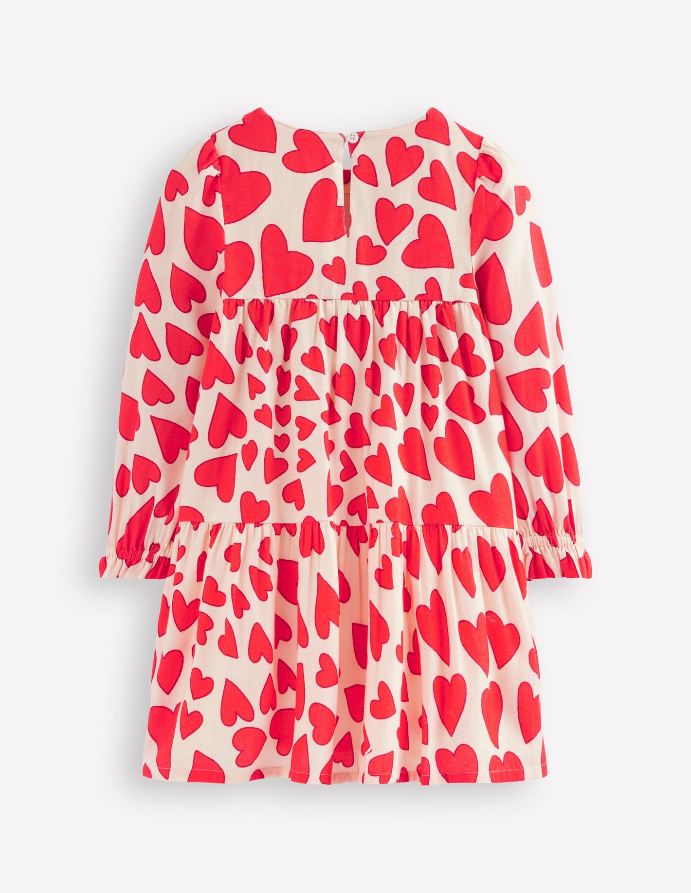 Betsy Tiered Twirly Dress-Poppy Red Hearts