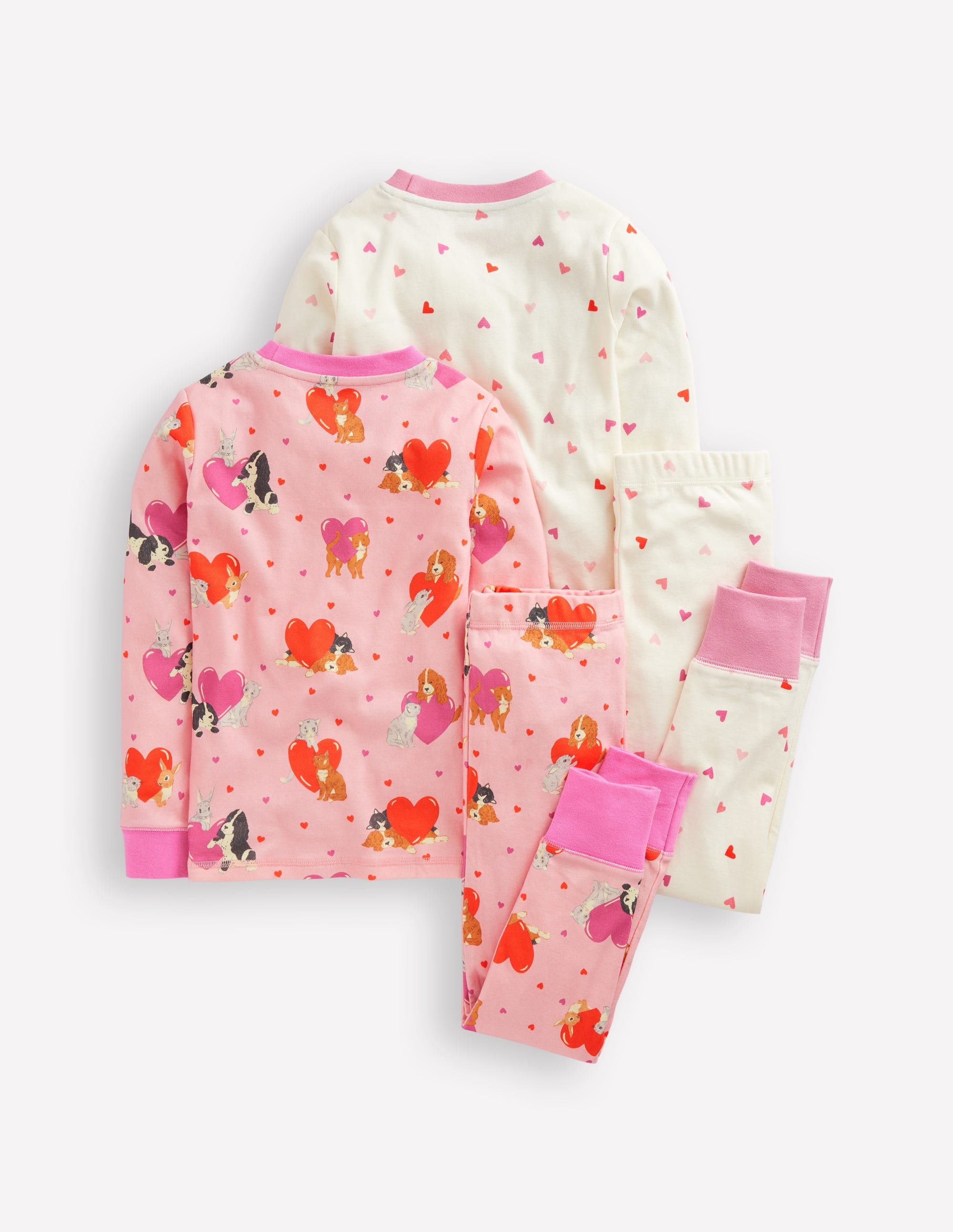 Twin Pack Snug Pajamas-Chalk Pink Valentines - Image 2
