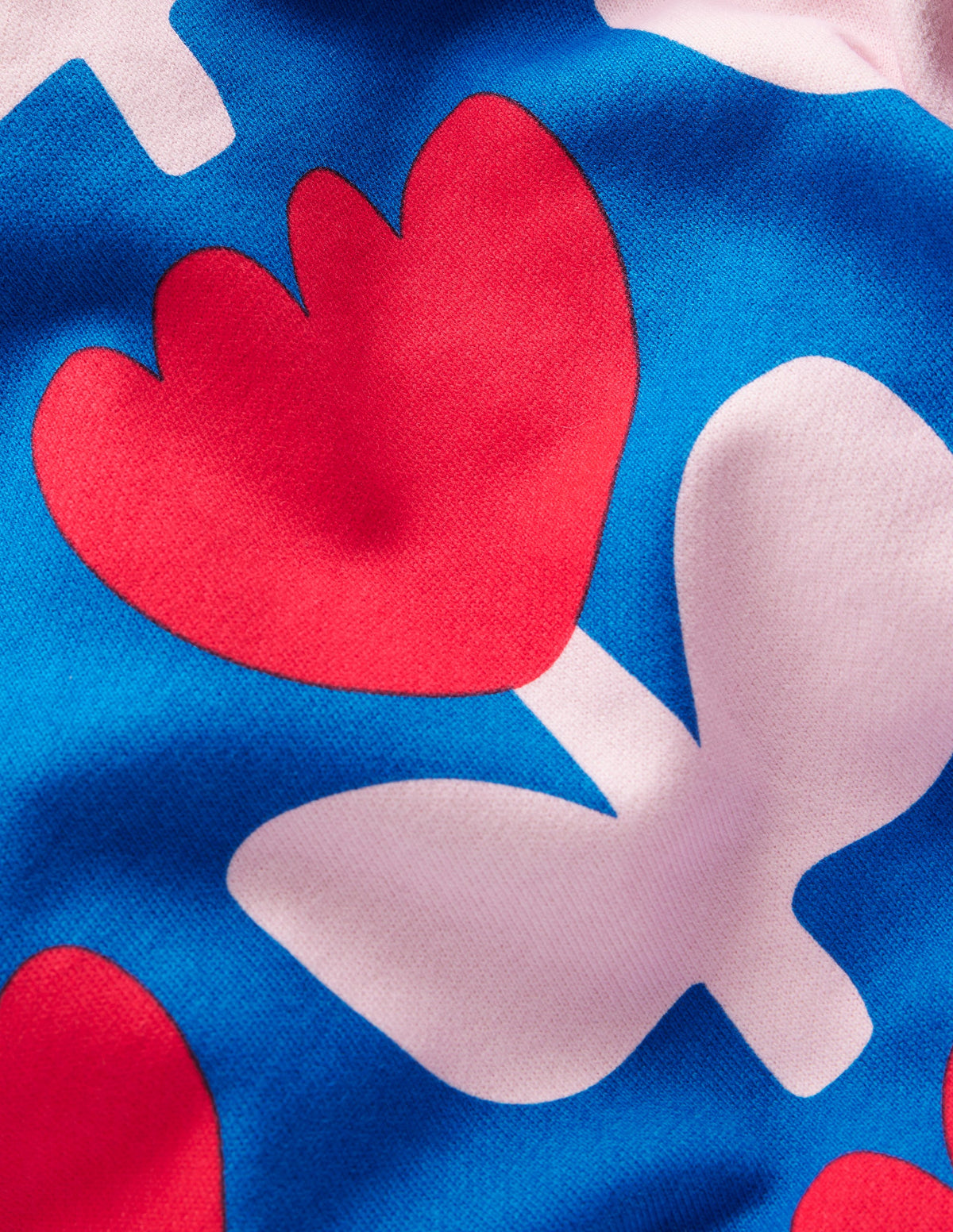 Printed Relaxed Sweatshirt-Kingfisher Blue Bold Floral - Image 1