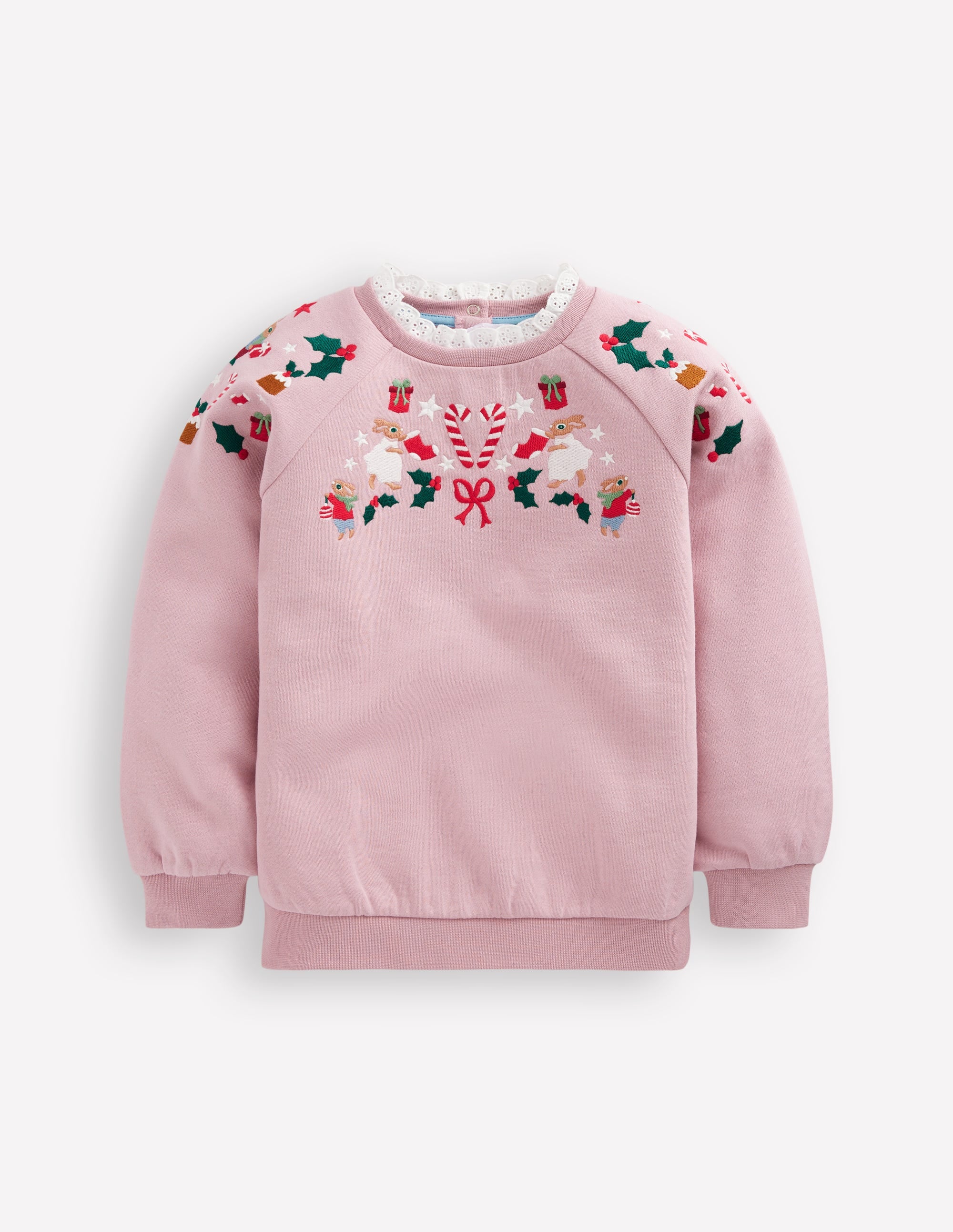 Embroidered Sweat-Vintage Pink - Image 1