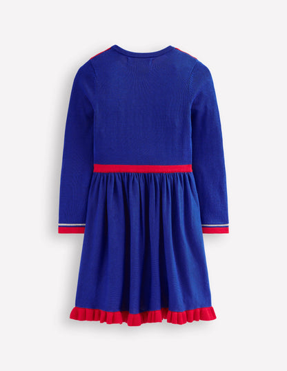 Nutcracker Knitted Dress-College Navy