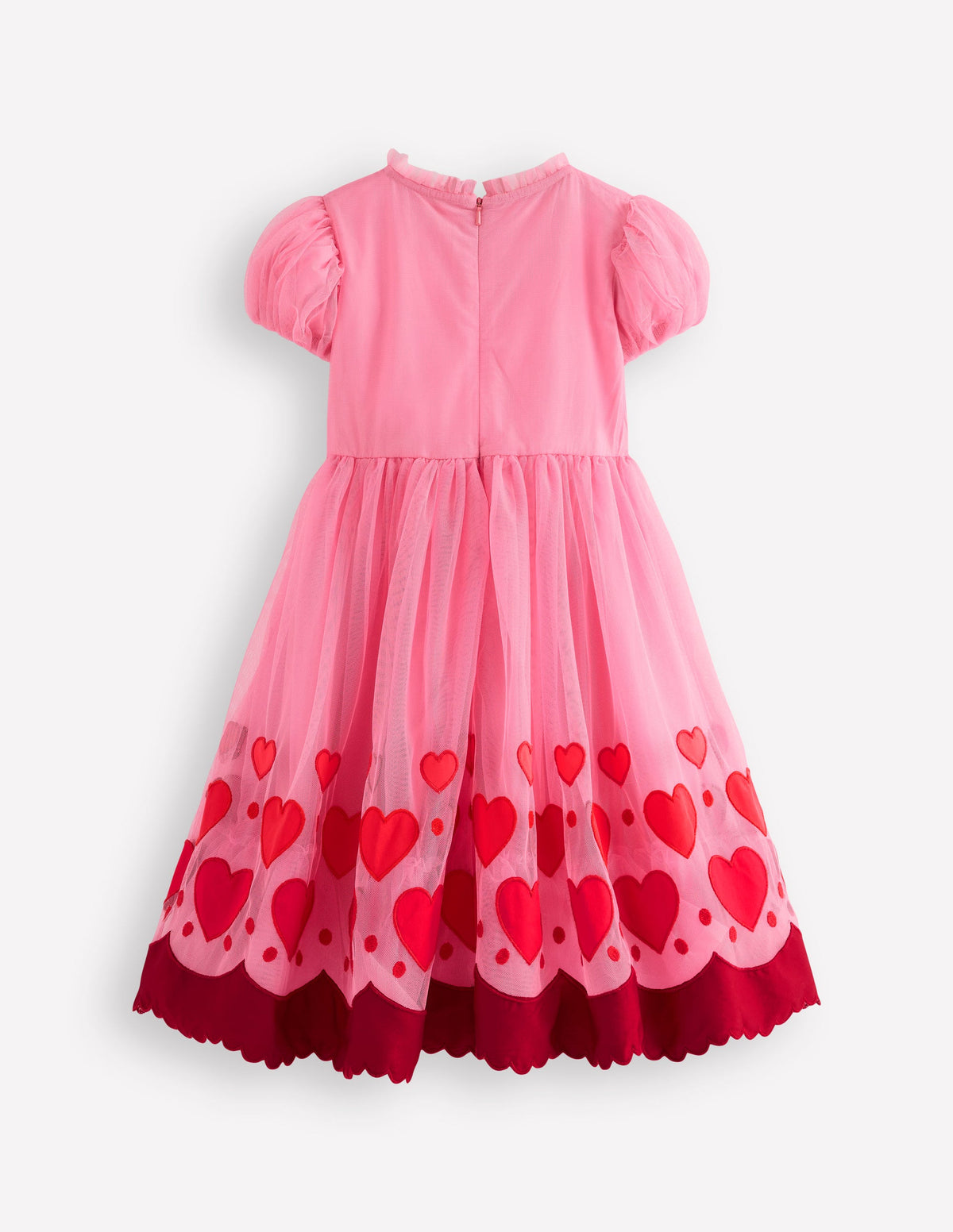 Appliqué Hem Tulle Dress-Bubblegum Pink Hearts - Image 2