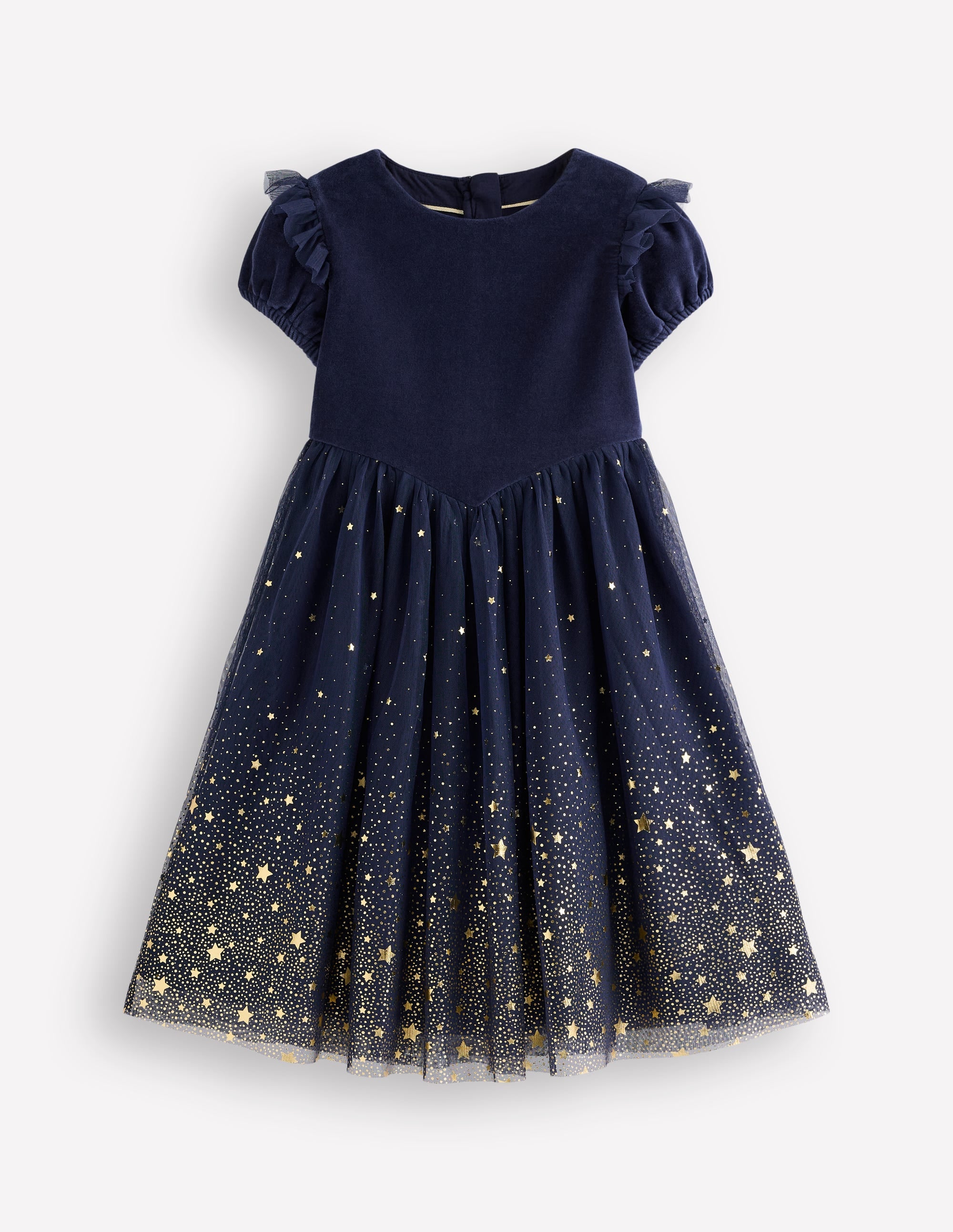 Esther Metallic Party Dress-College Navy - Image 1
