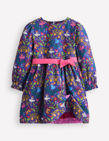 Peggy Cord Party Dress-Starboard Blue Nutcracker-4