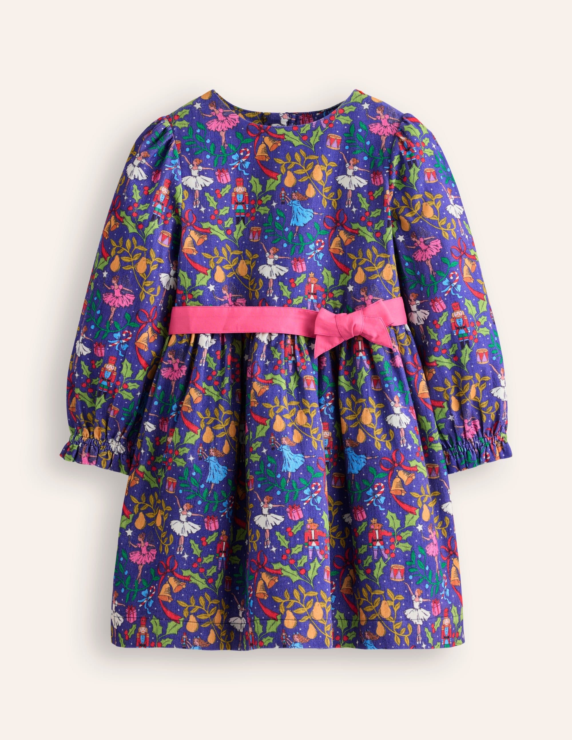 Peggy Cord Party Dress-Starboard Blue Nutcracker - Image 1