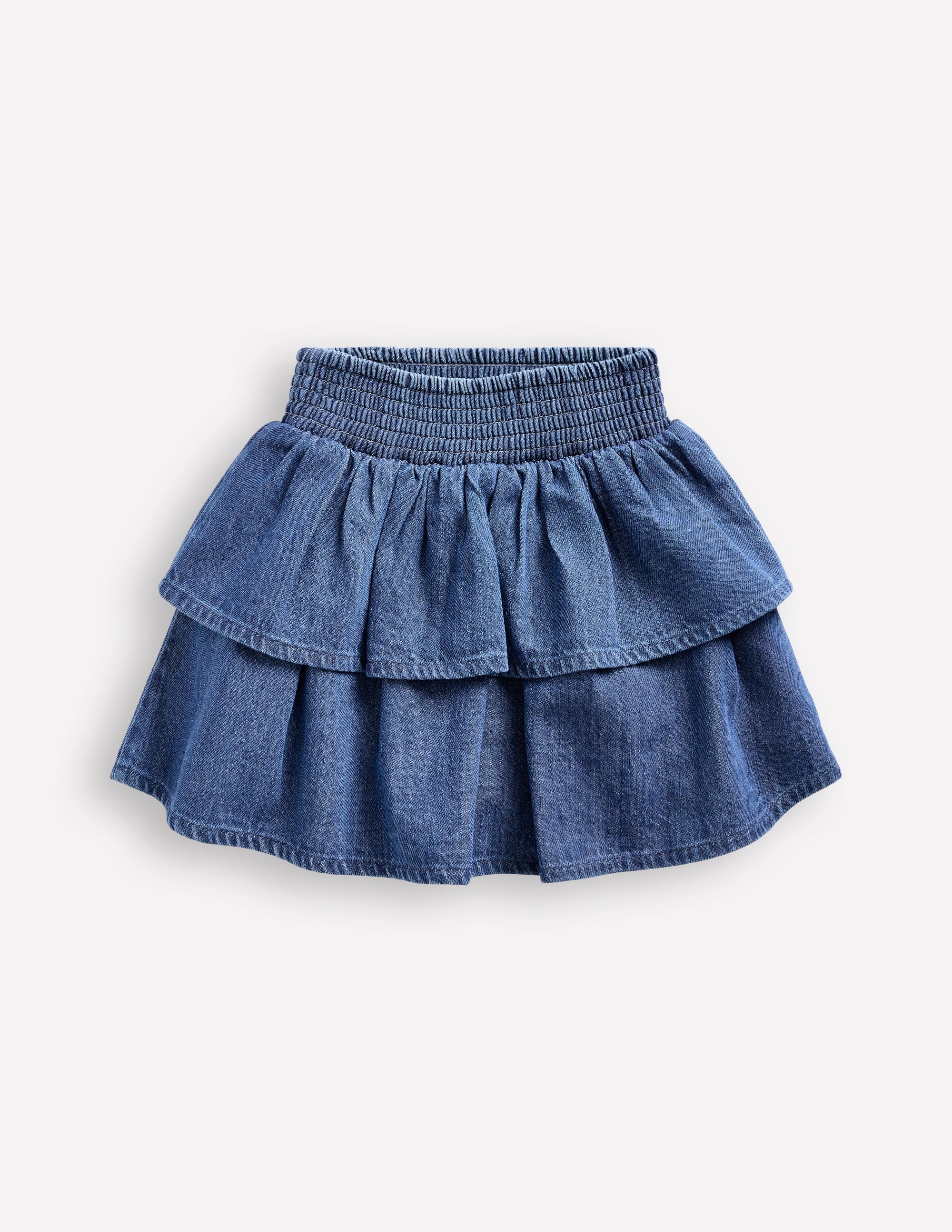 Tiered Woven Skirt-Chambray - Image 1