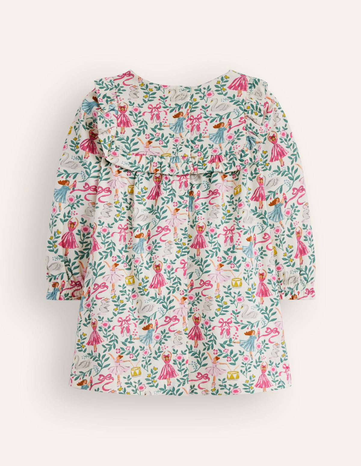 Jersey Ruffle Dress-Ivory Ballet Toile - Image 2