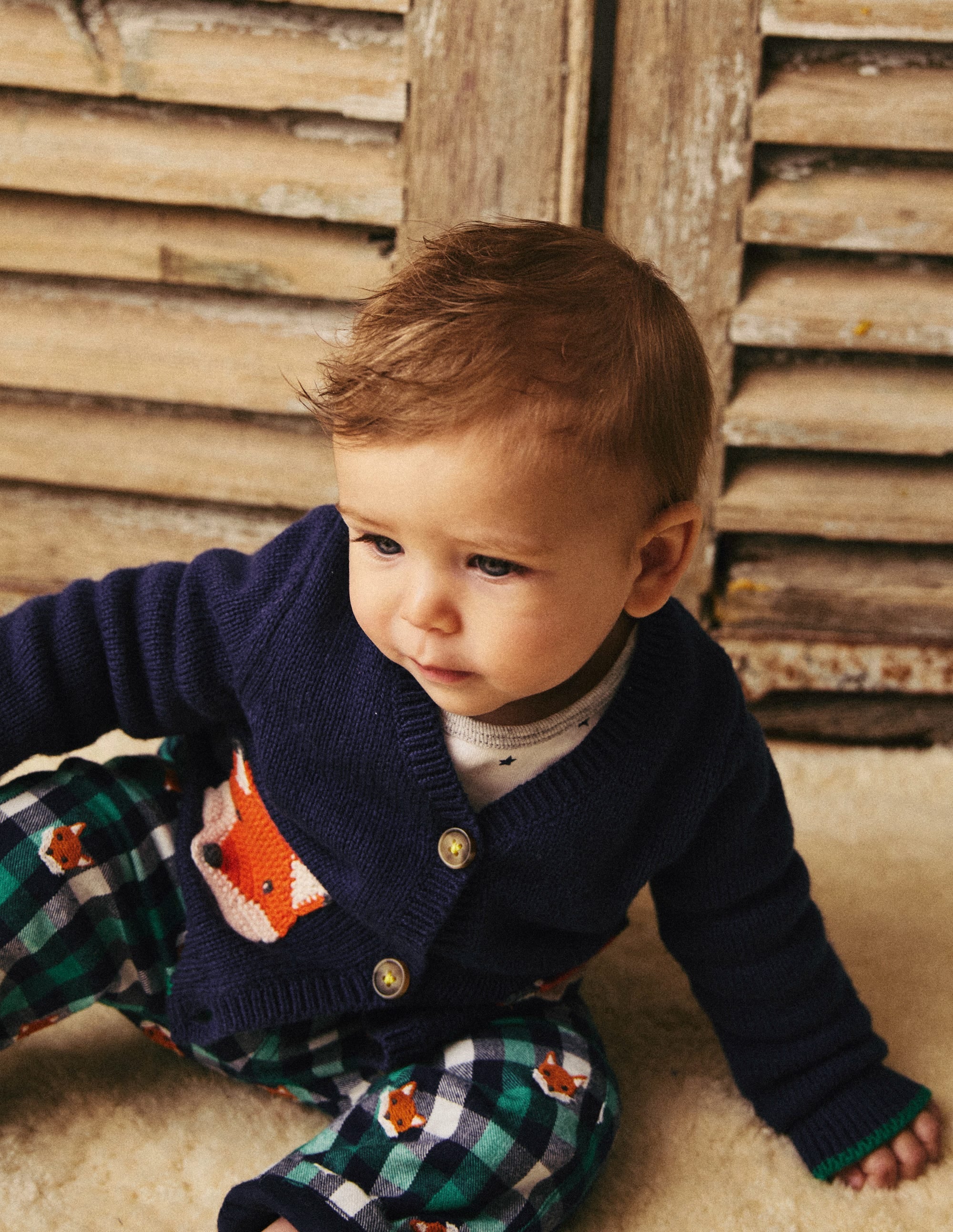 V-Neck Cardigan-Sapphire Blue Foxes - Image 4