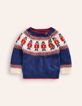 Fair Isle Sweater-Sapphire Blue Nutcracker