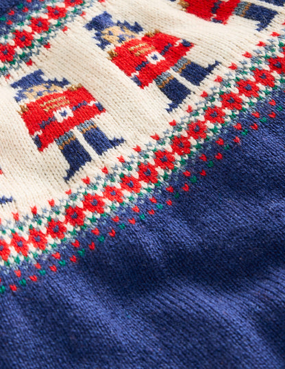 Fair Isle Sweater-Sapphire Blue Nutcracker