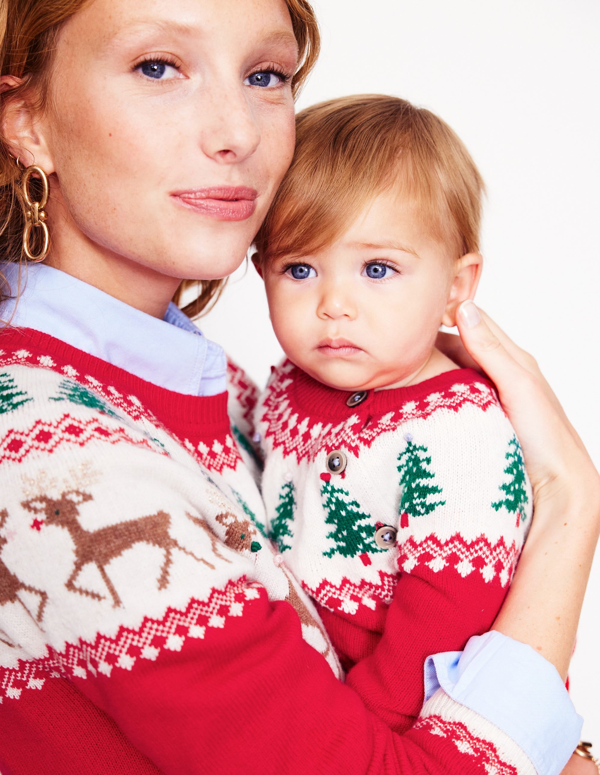 Fair Isle Sweater-Poppy Red Trees - Image 4