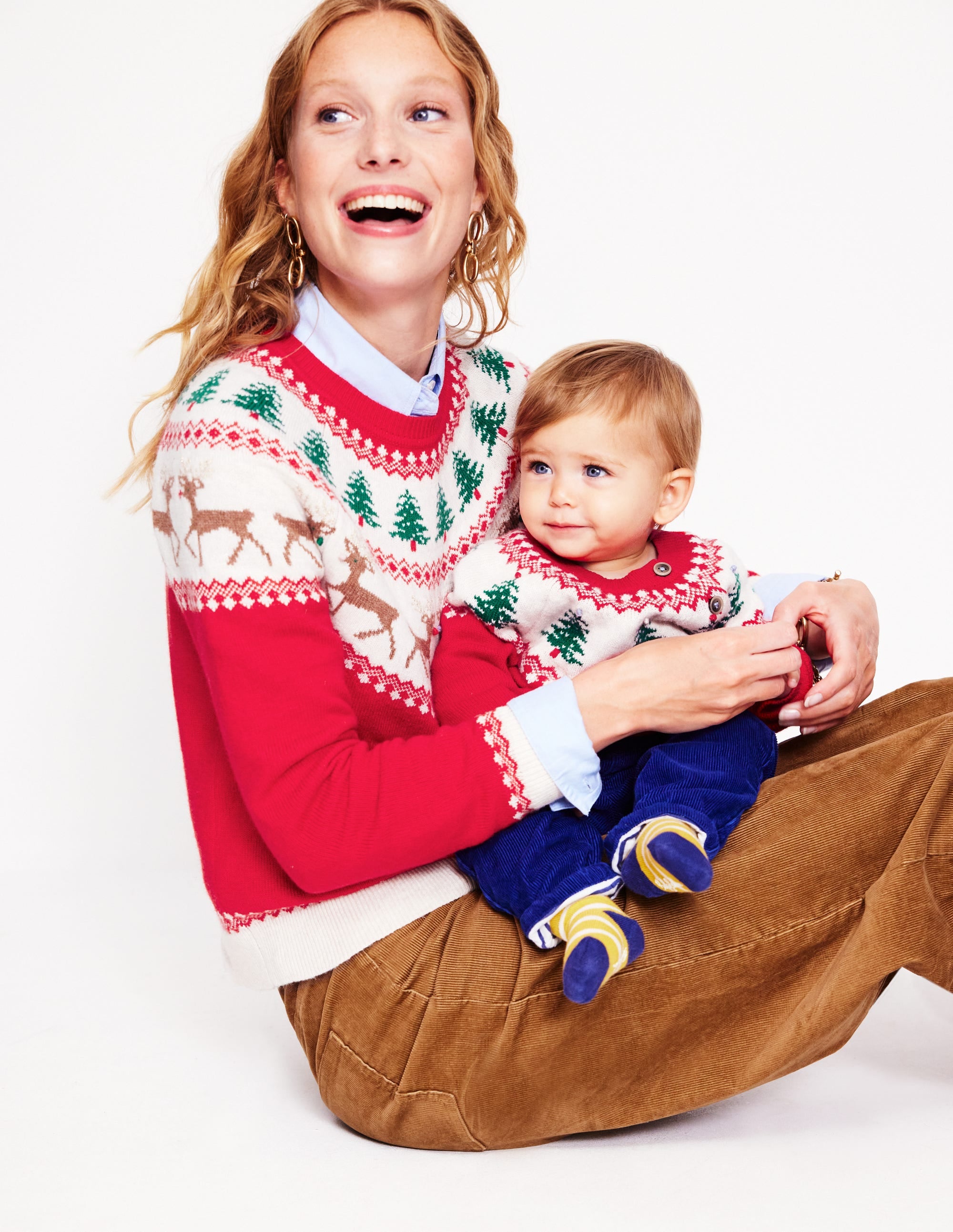 Fair Isle Sweater-Poppy Red Trees - Image 5