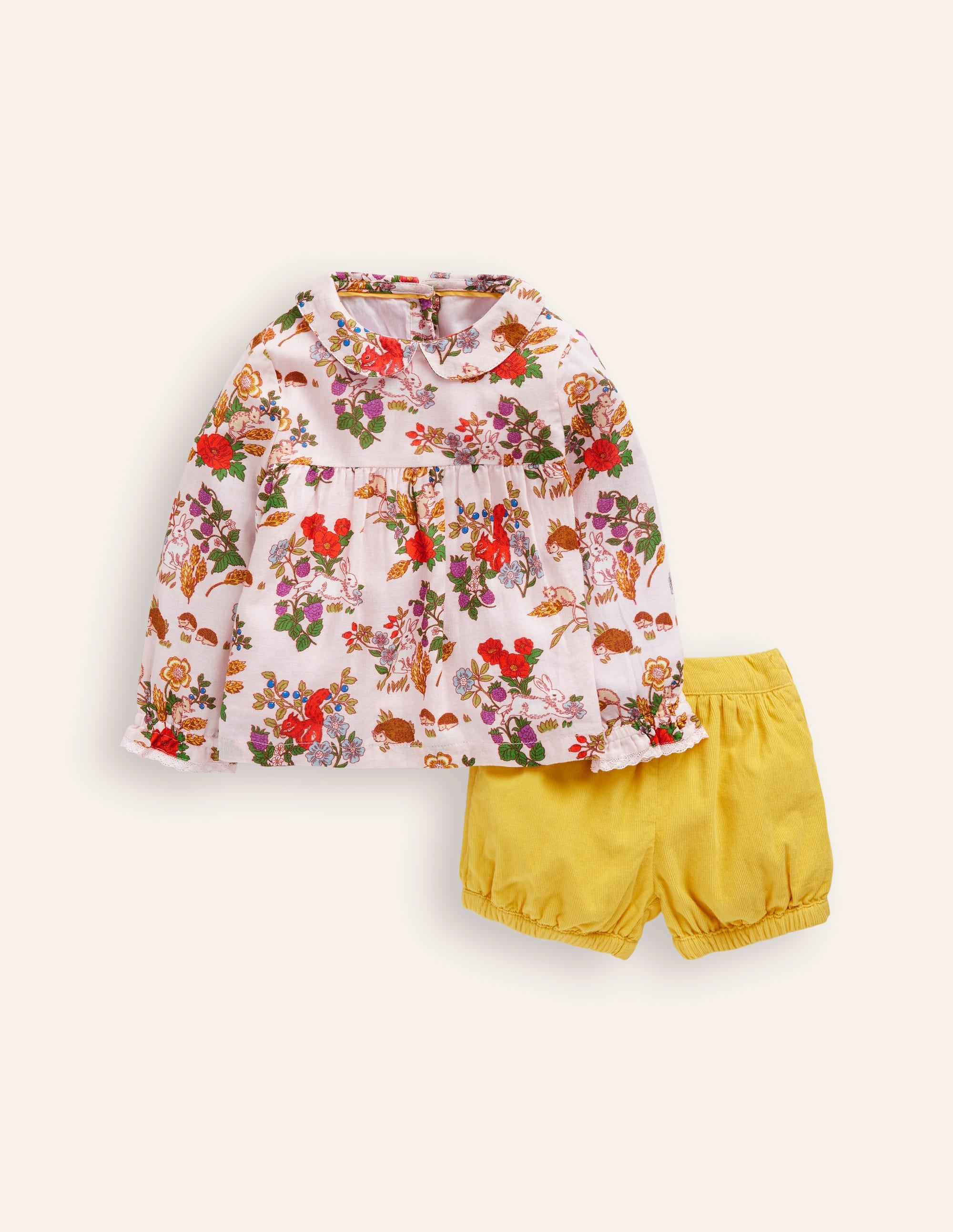 Woven Top and Bloomer Set-French Pink Harvest - Image 1