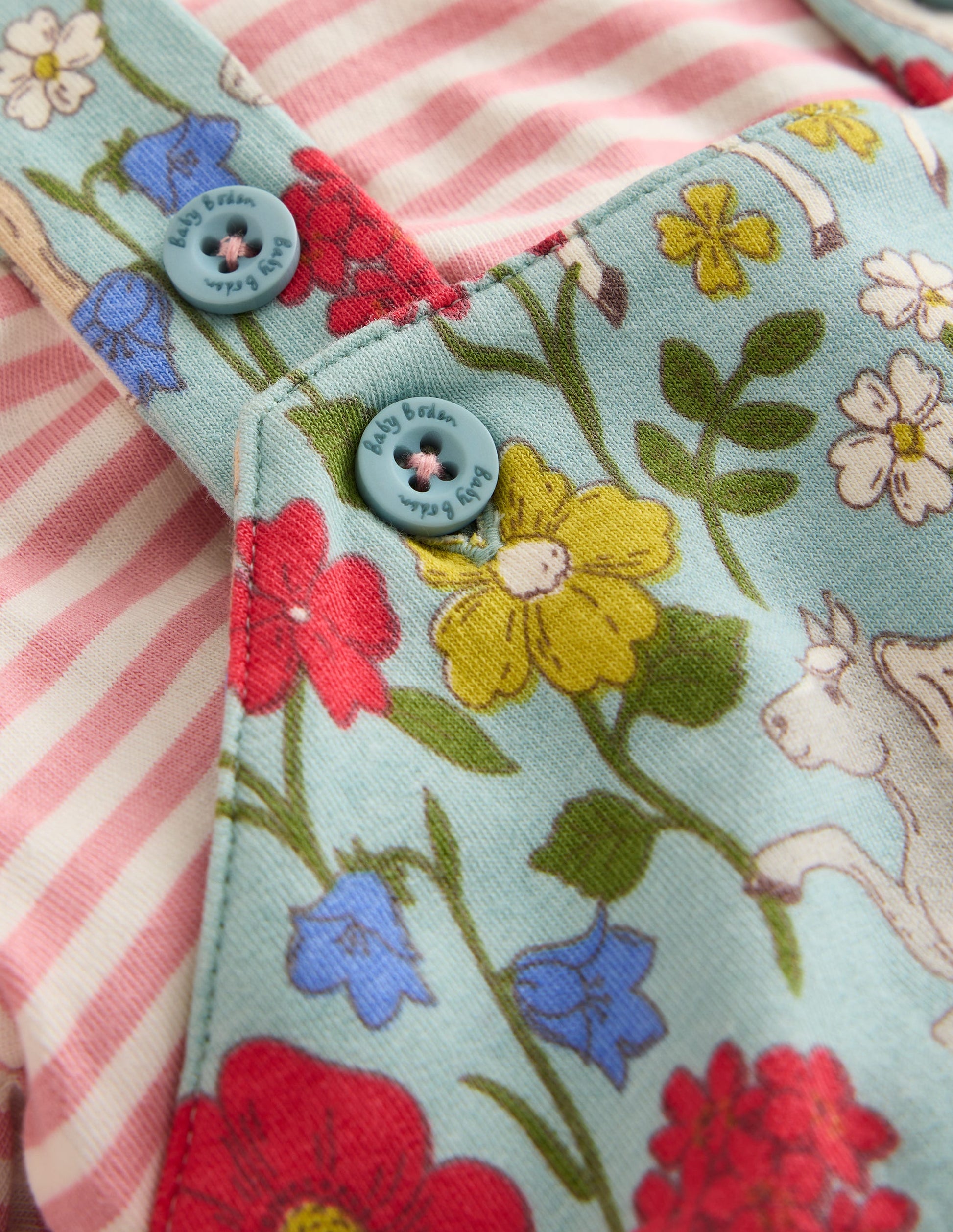 Jersey Overalls Set-Blue Pony Floral-3