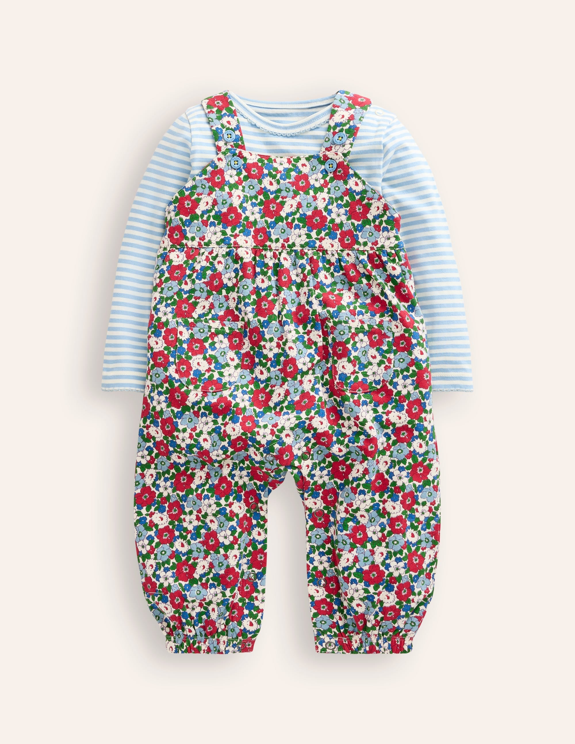 Jersey Overalls Set-Glacier Blue Floral - Image 1