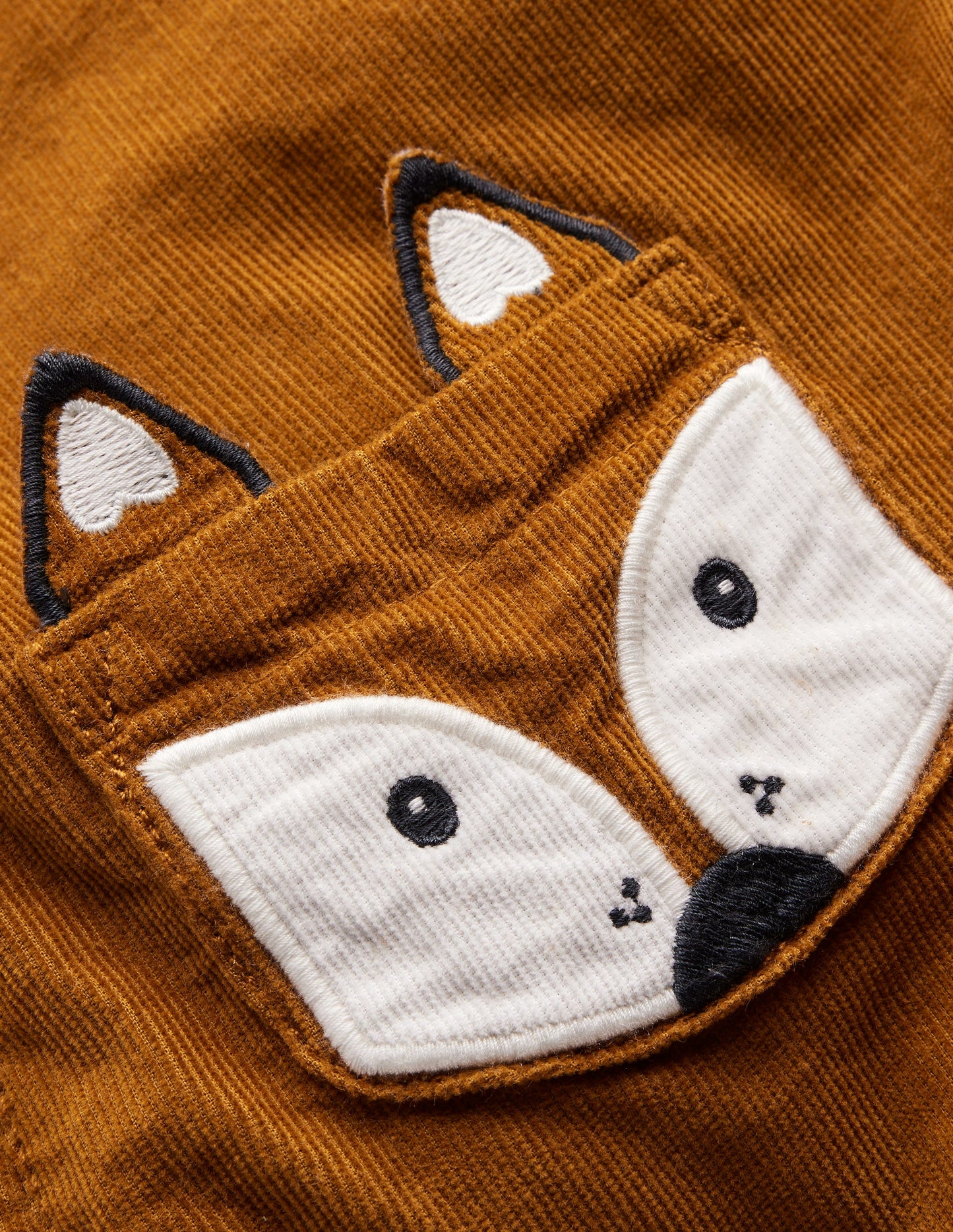 Cord Novelty Dungaree Set-Butterscotch Brown Fox