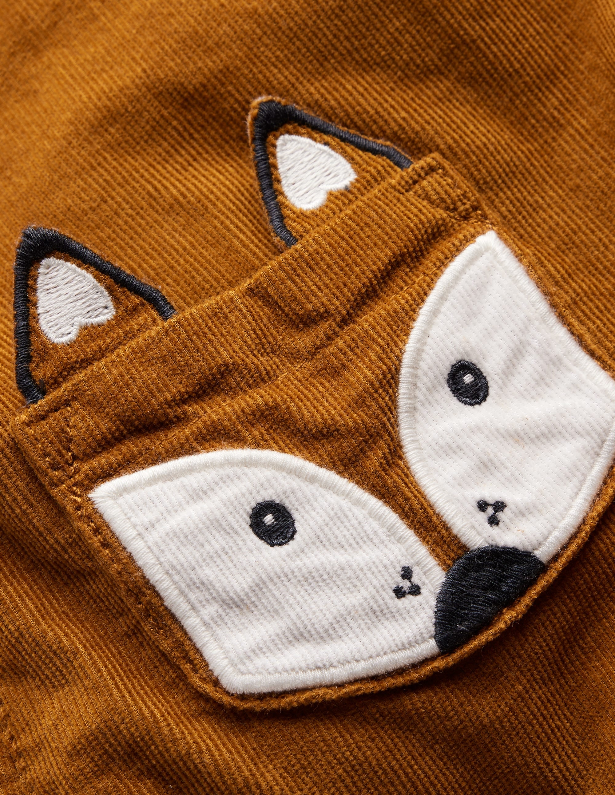 Cord Novelty Dungaree Set-Butterscotch Brown Fox - Image 3