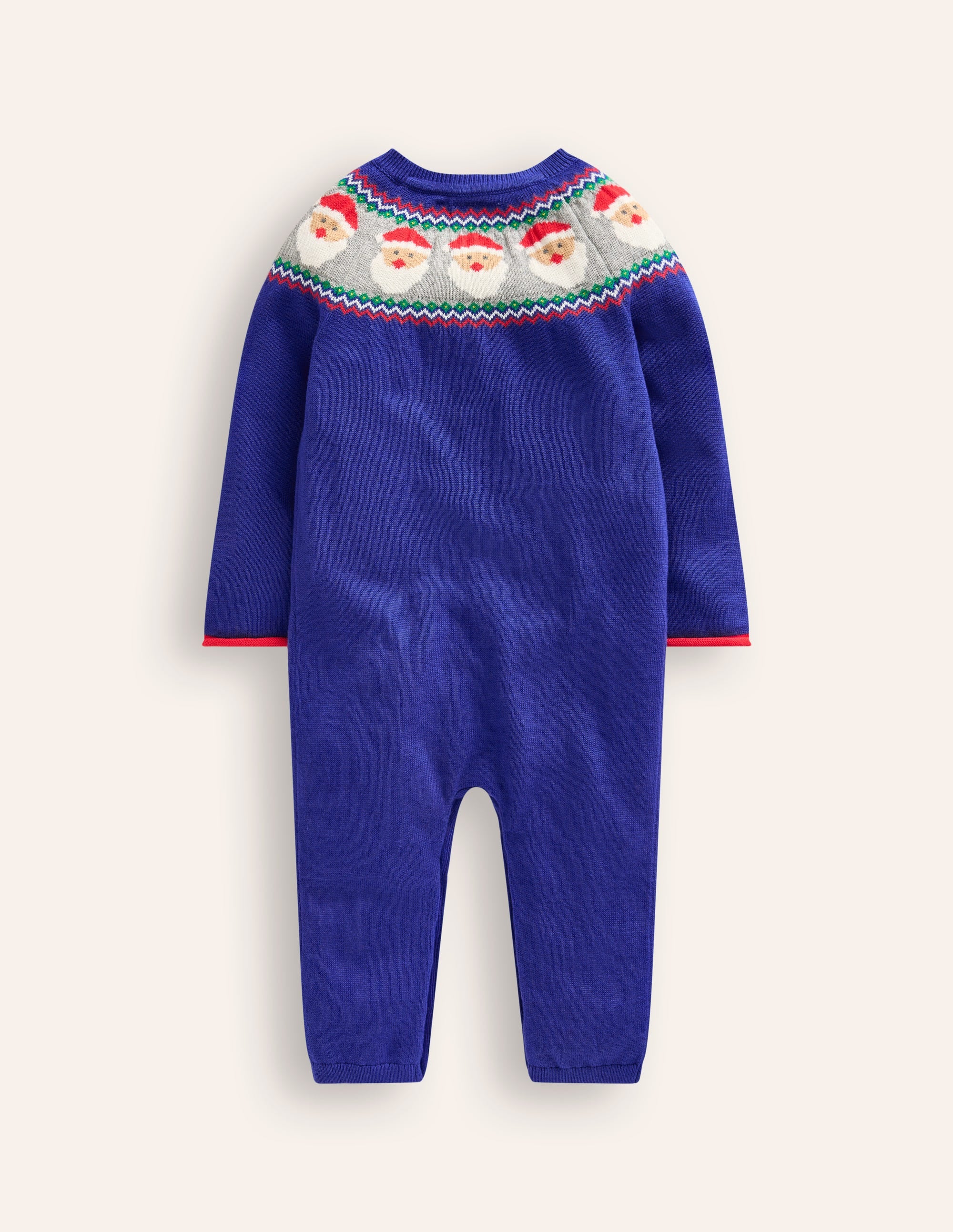 Fair Isle Knitted Romper-Starboard Blue Fair Isle - Image 2