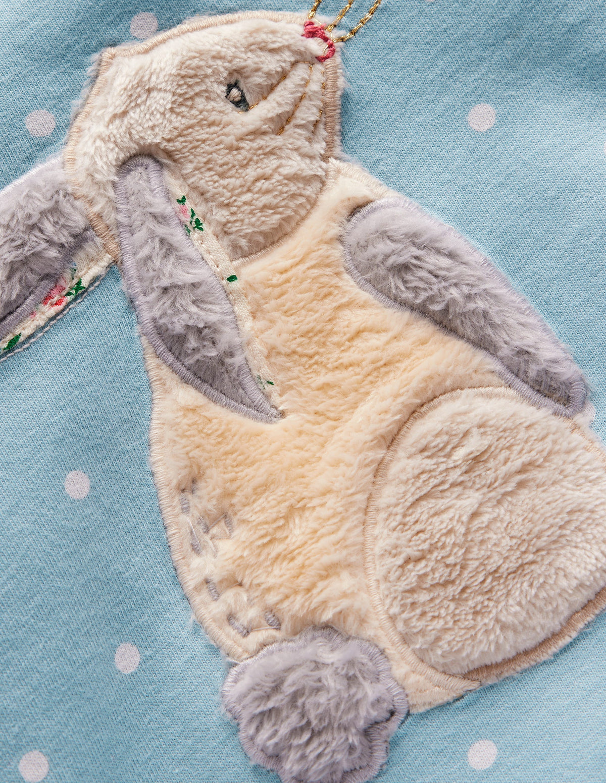 Animal Applique T-shirt-Soft Blue Bunny - Image 3