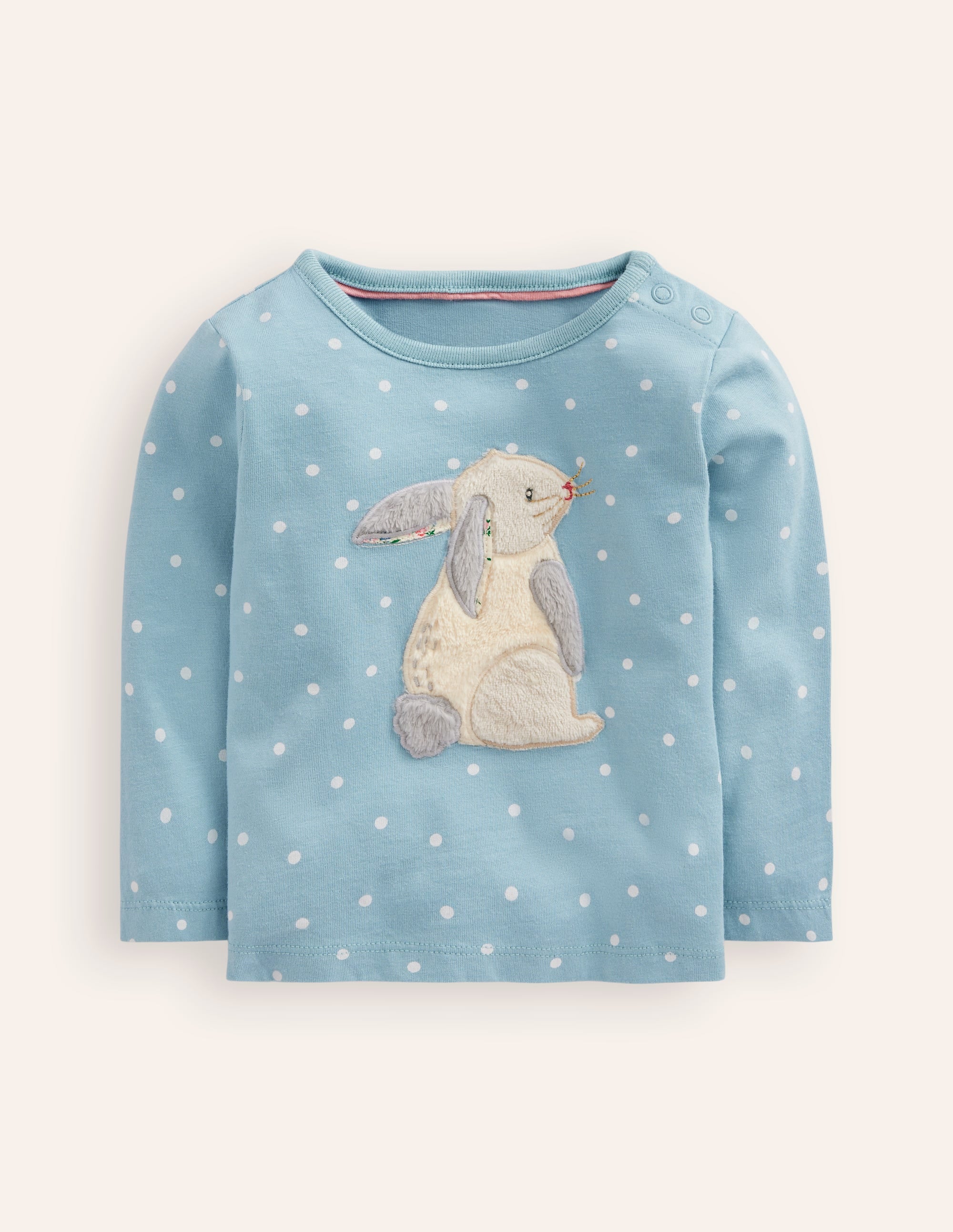 Animal Applique T-shirt-Soft Blue Bunny - Image 1