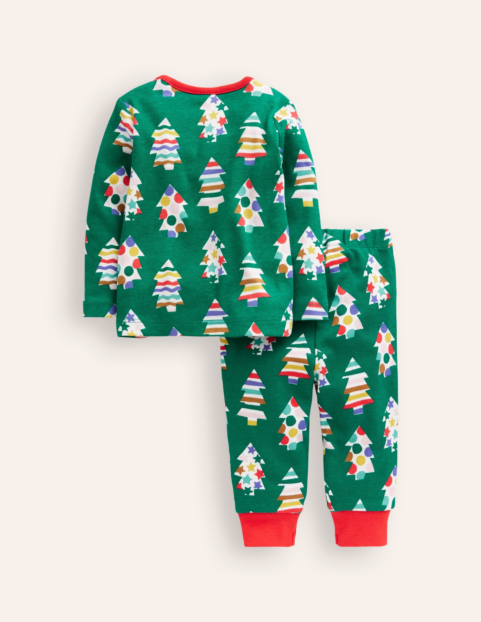 Snug Long John Pajamas-Jewel Green Trees - Image 2