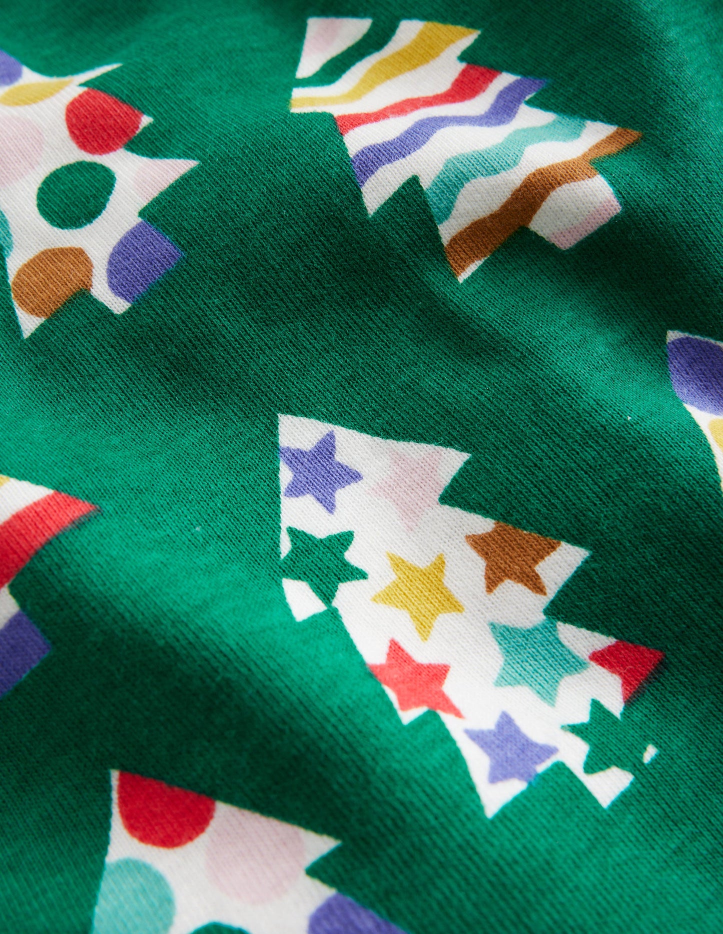 Snug Long John Pajamas-Jewel Green Trees