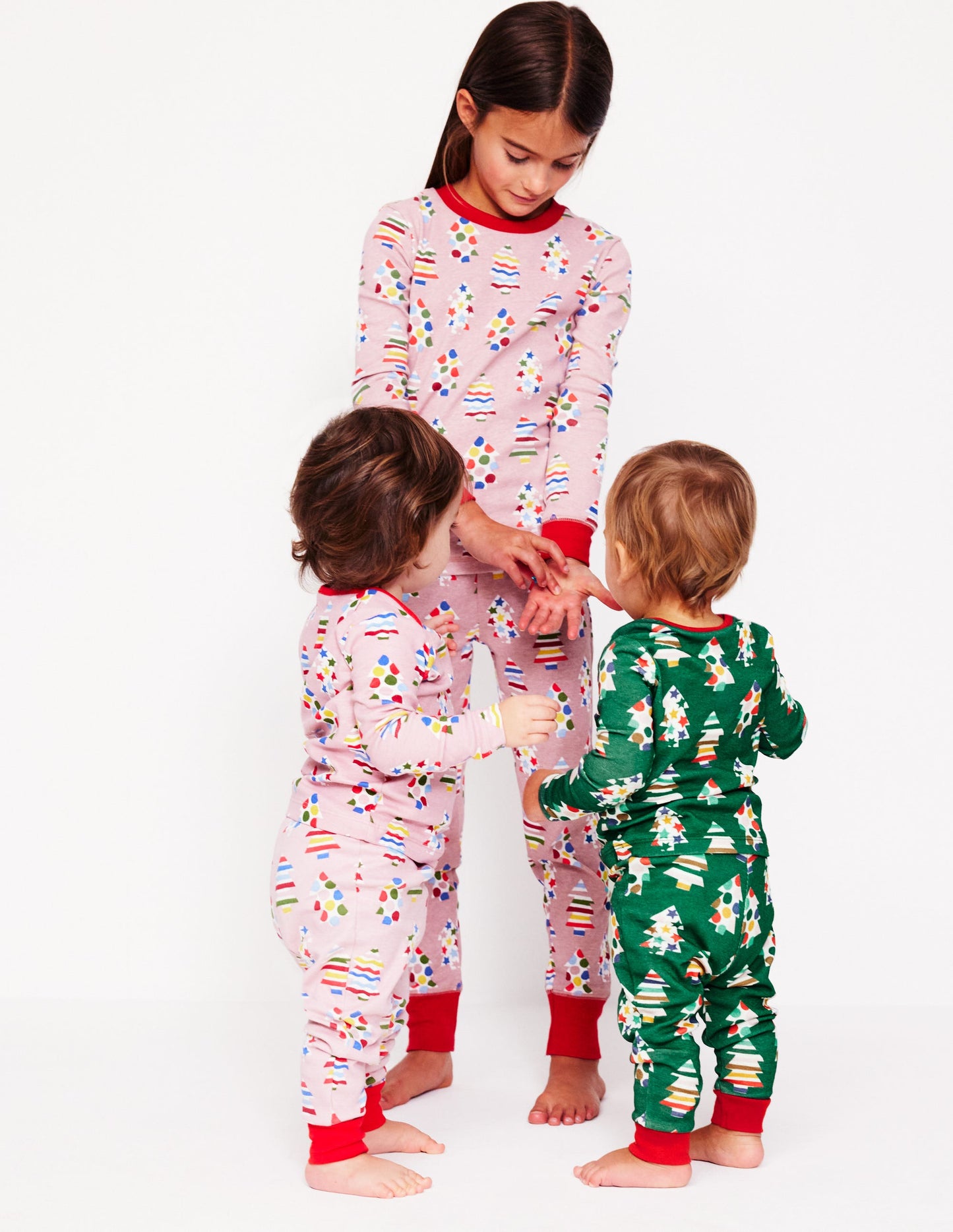 Snug Long John Pajamas-Jewel Green Trees