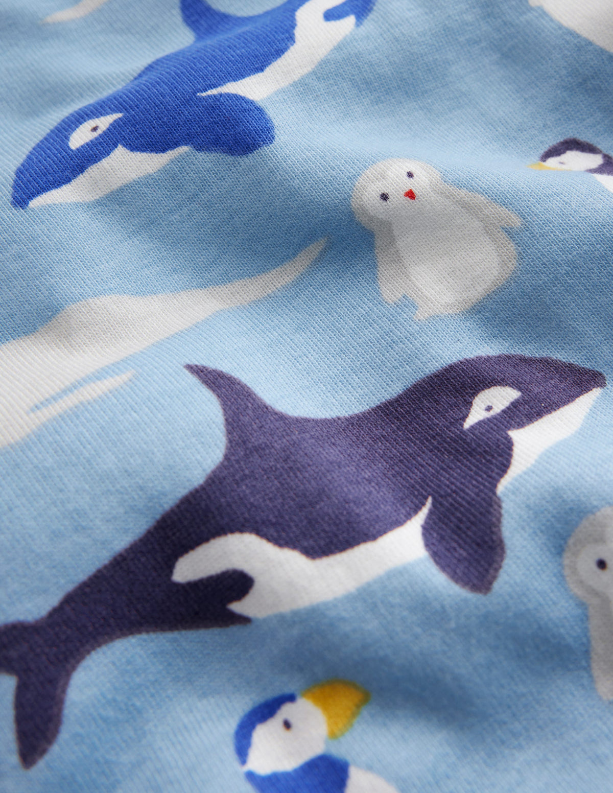 Snug Long John Pajamas-Glacier Blue Arctic Animals-3