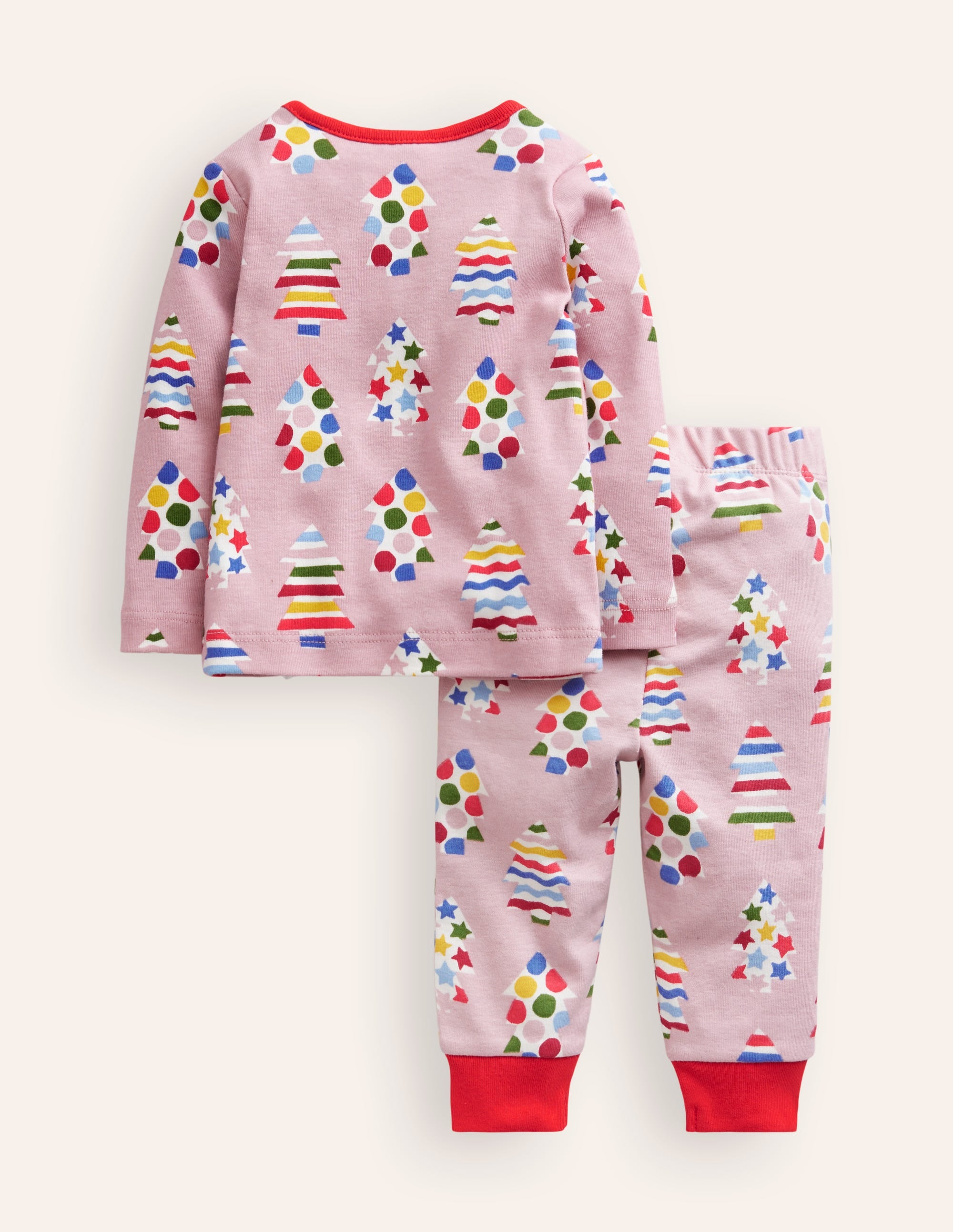 Snug Long John Pajamas-Vintage Pink Trees - Image 2