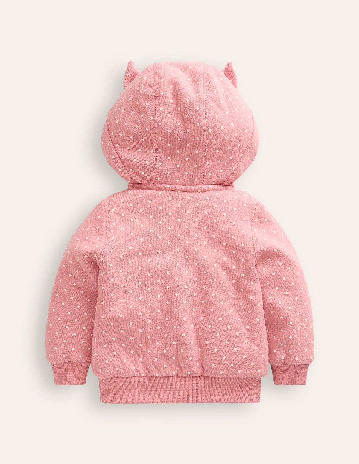 Novelty Shaggy Lined Hoody-Almond Pink Bunny-2