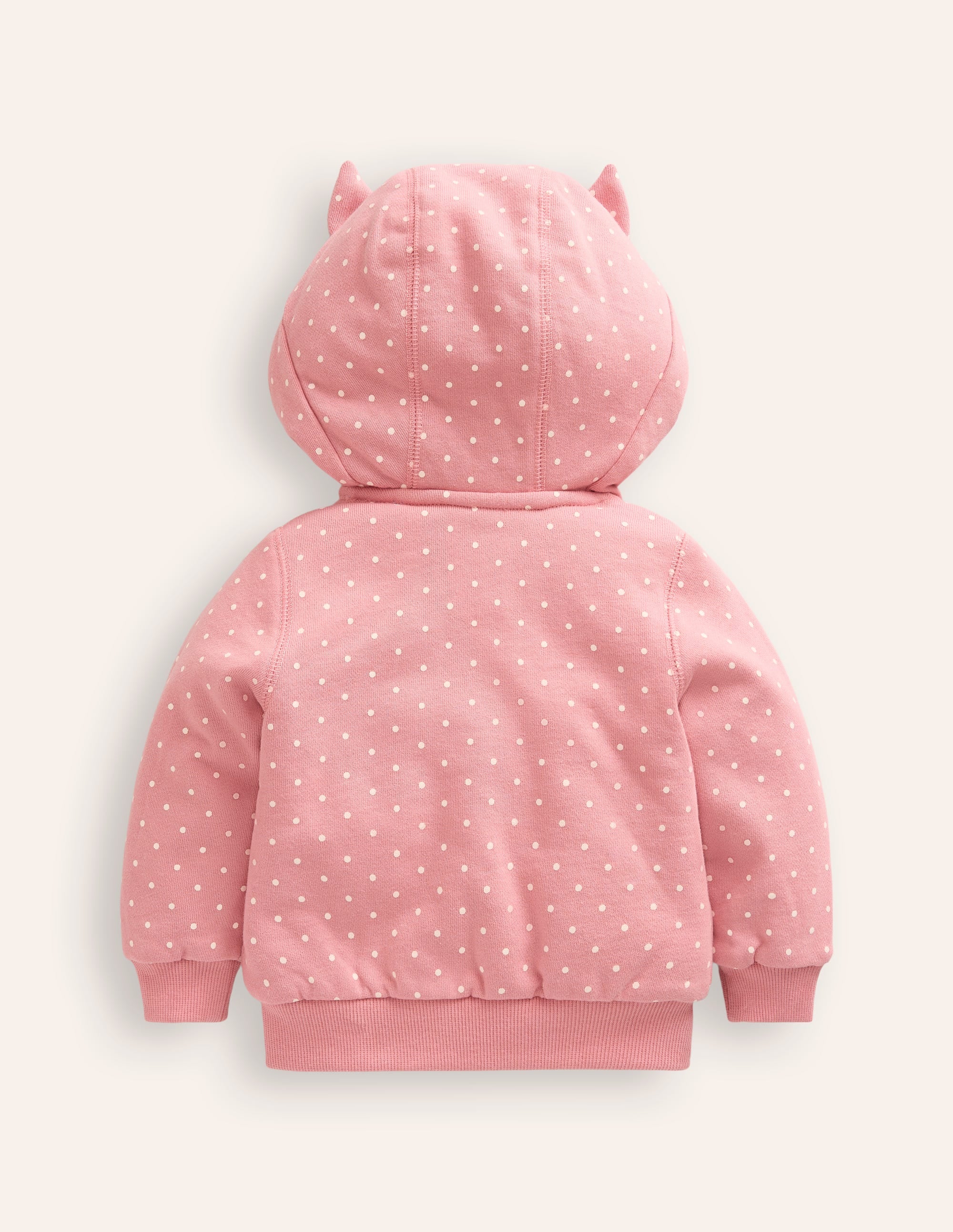Novelty Shaggy Lined Hoody-Almond Pink Bunny - Image 2