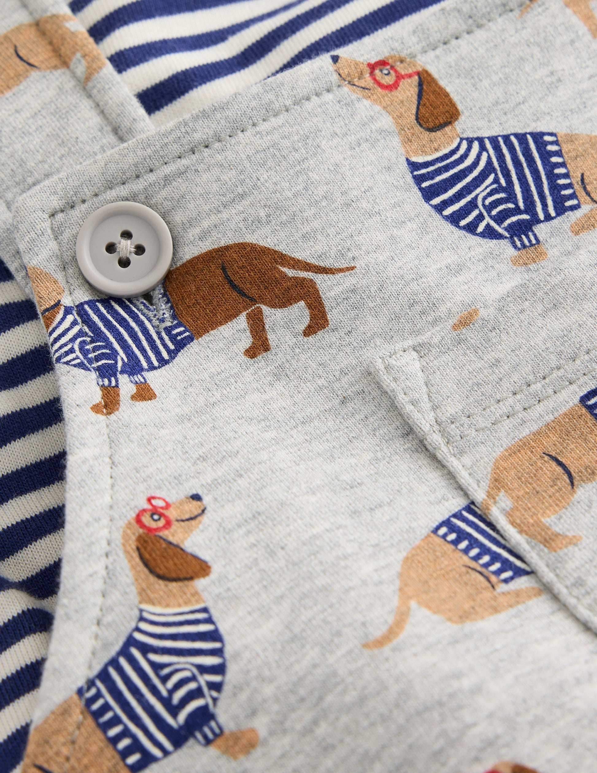 Jersey Overalls Set-Grey Sausage Dogs-3