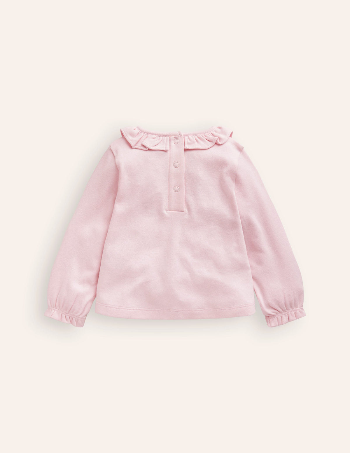 Ruffle neck T-shirt-French Pink Robin-2