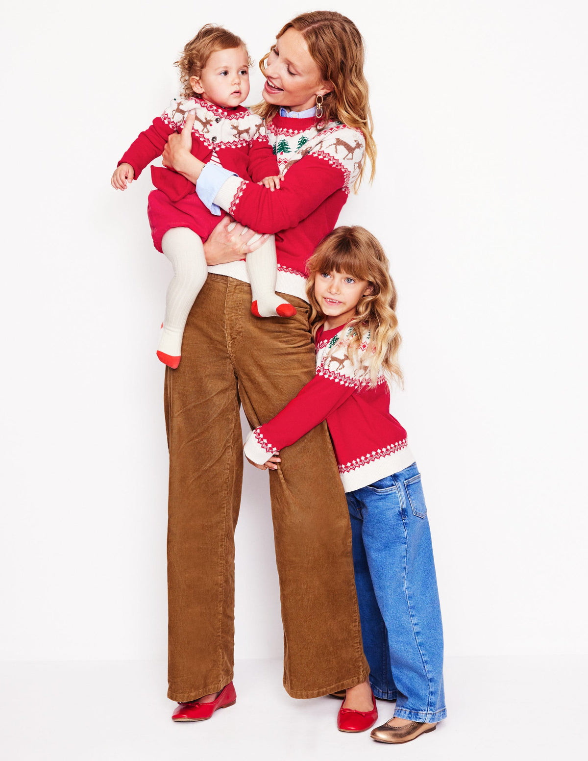 Edie Fair Isle Cardigan-Poppy red Reindeer - Image 5