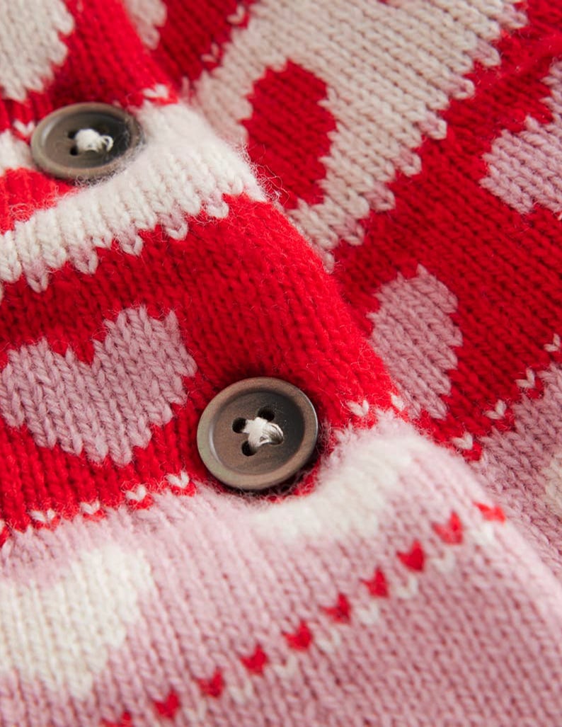 Edie Fair Isle Cardigan-Almond Pink Hearts - Image 6