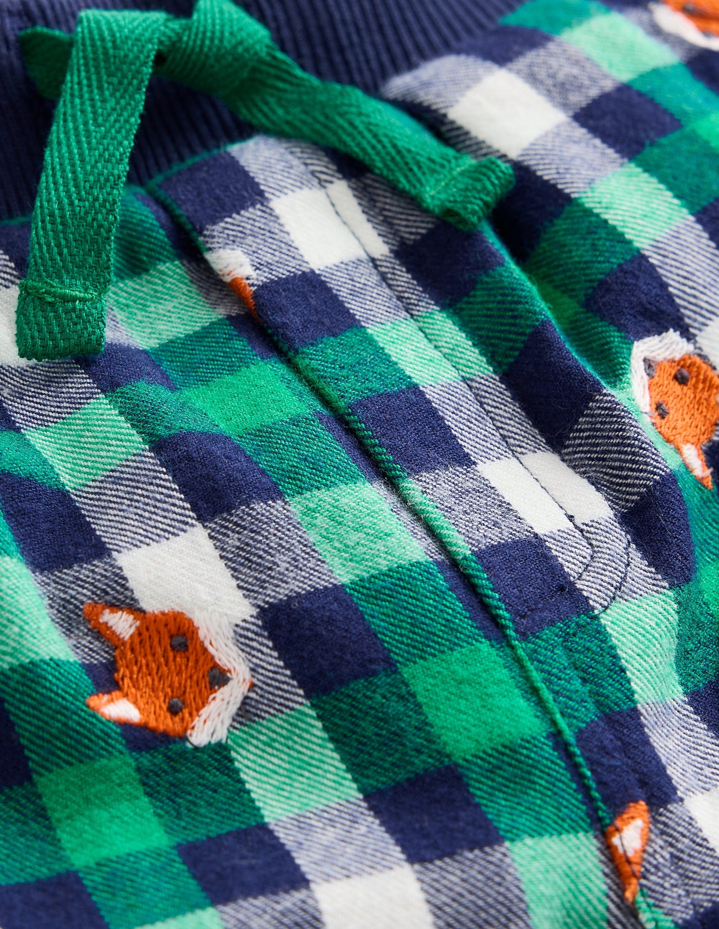 Cosy Lined Trouser-Gingham Foxes