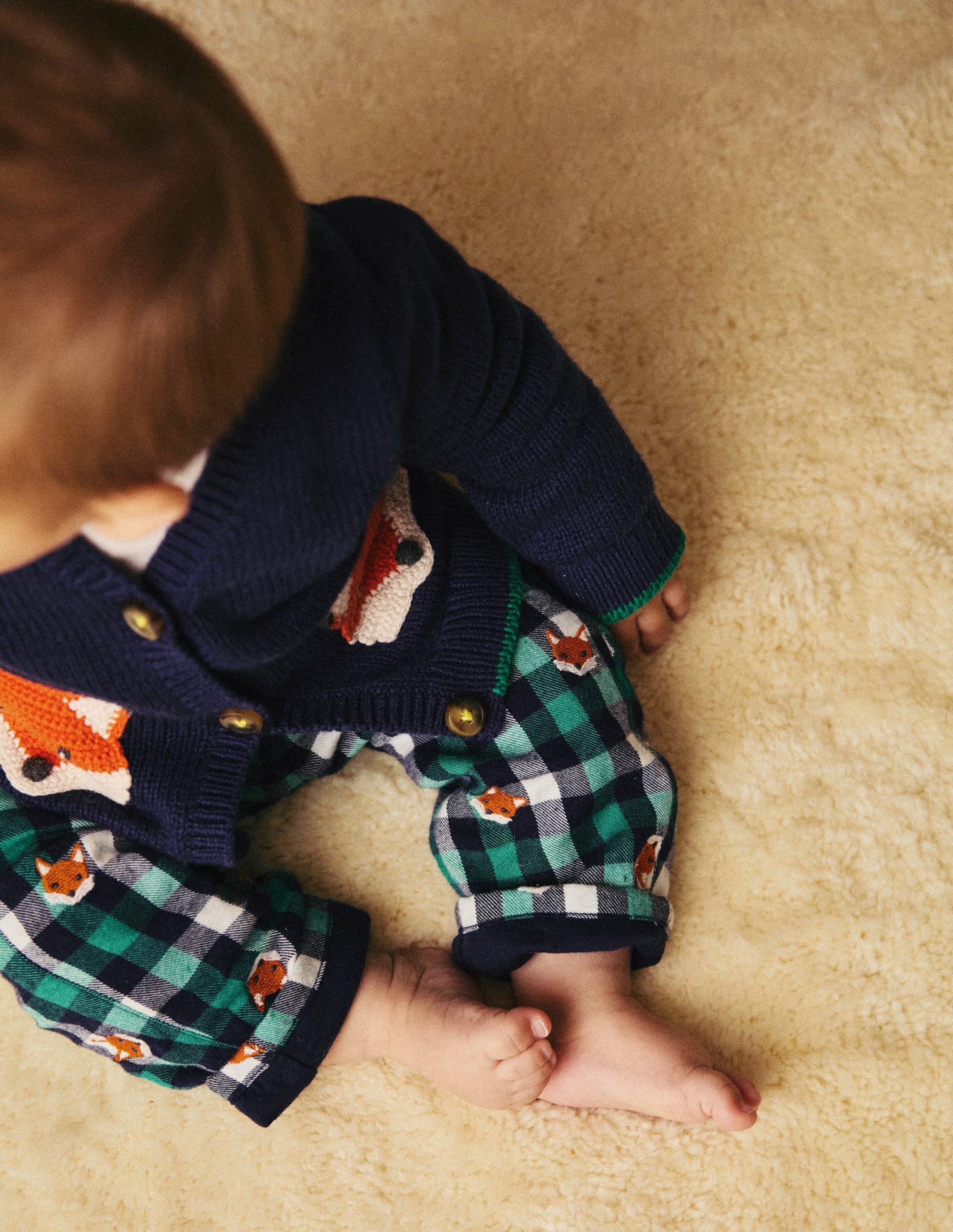 Cosy Lined Pants-Gingham Foxes - Image 4